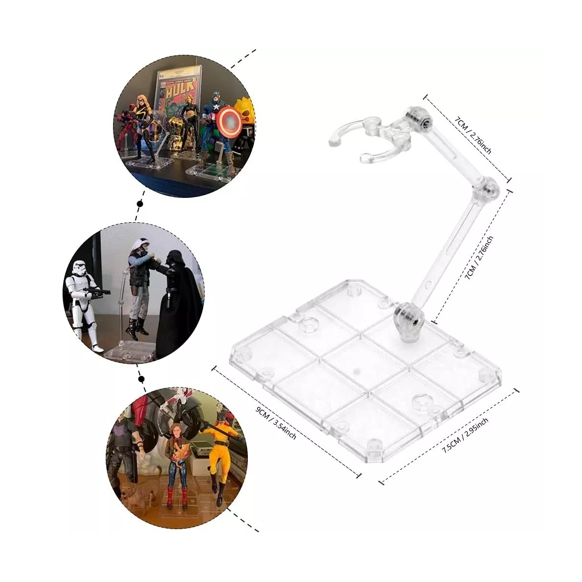 Foto 3 pulgar | 10pcs Base Soporte Para Figuras De Acción Eo Safe Imports Esi-17993 Transparente