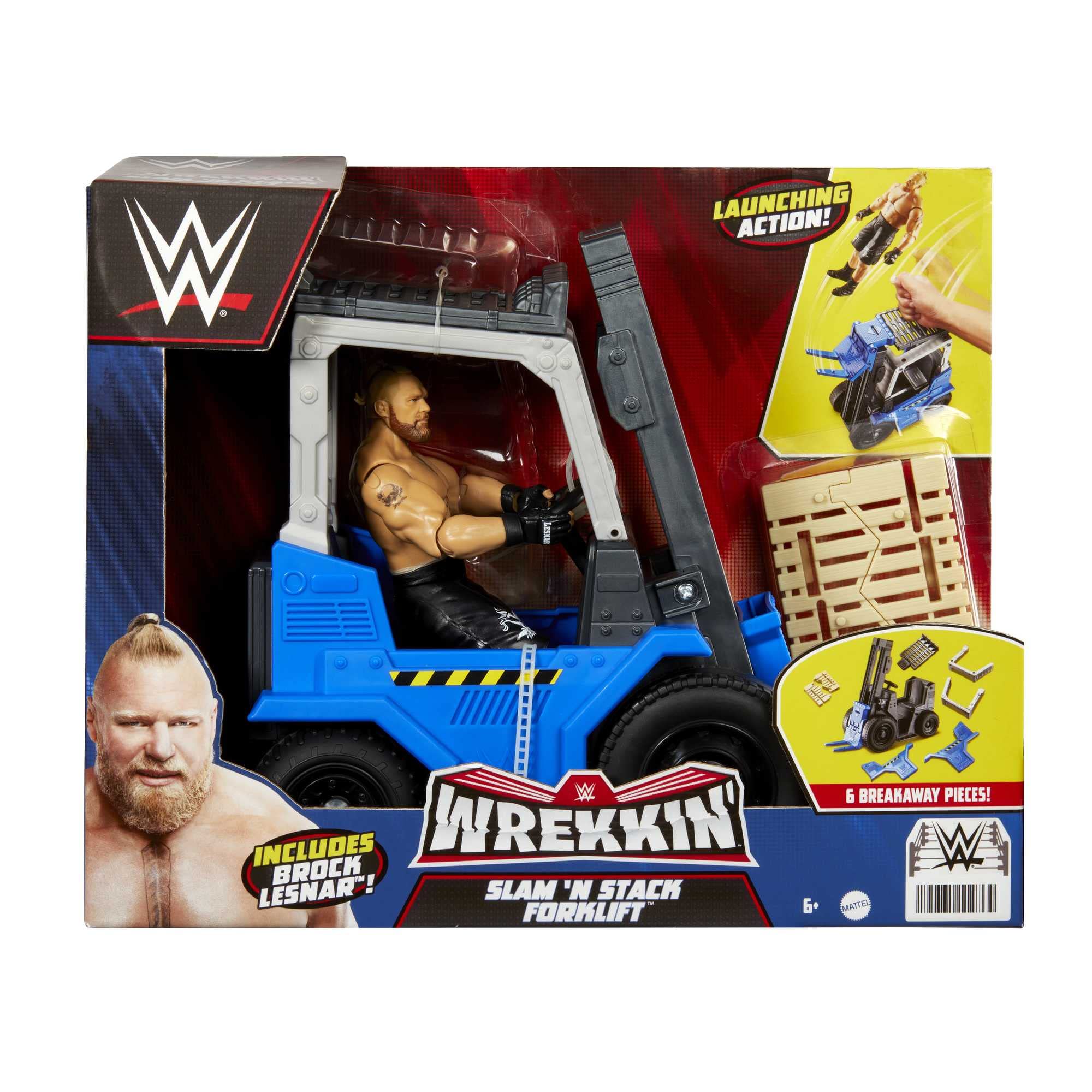 Foto 7 pulgar | Carretilla Elevadora Playset Mattel WWE Wrekkin' Slam & Stack con Brock Lesnar - Venta Internacional