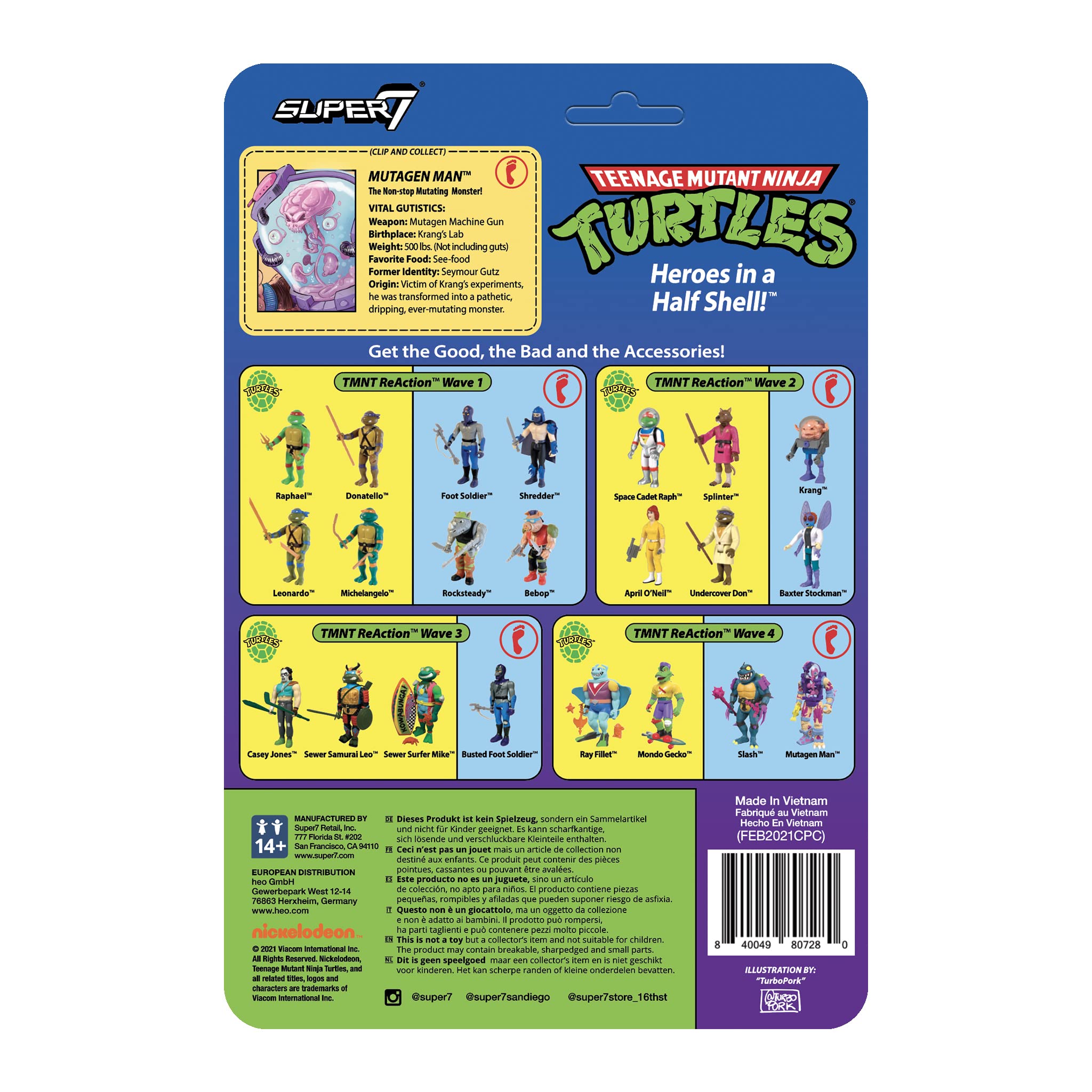 Foto 5 pulgar | Figura de Acción Super7 Teenage Mutant Ninja Turtles Mutagen Man - Venta Internacional