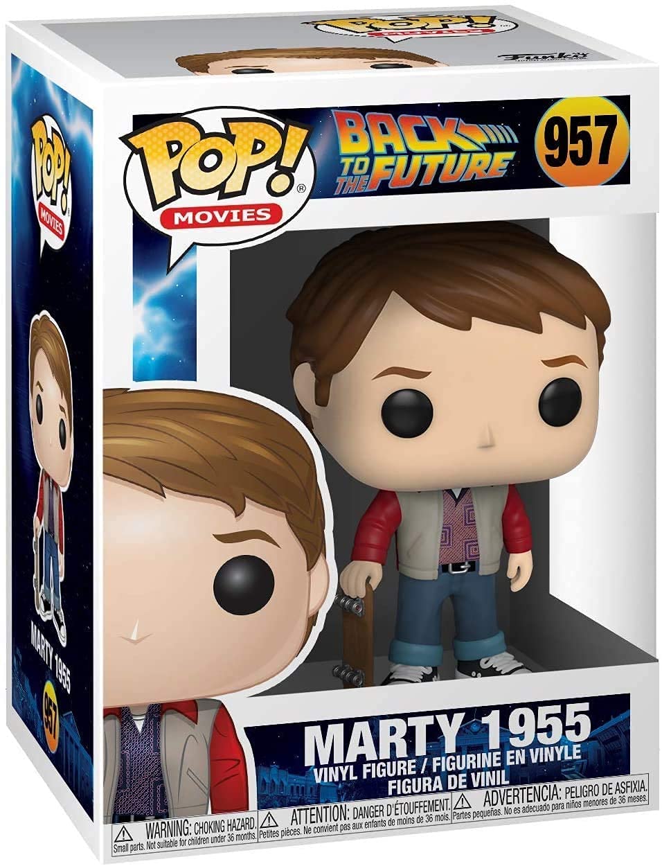 Foto 3 pulgar | Funko Pop! Vinilo Regreso al Futuro Marty Mcfly 1955 con Monopatín - Venta Internacional