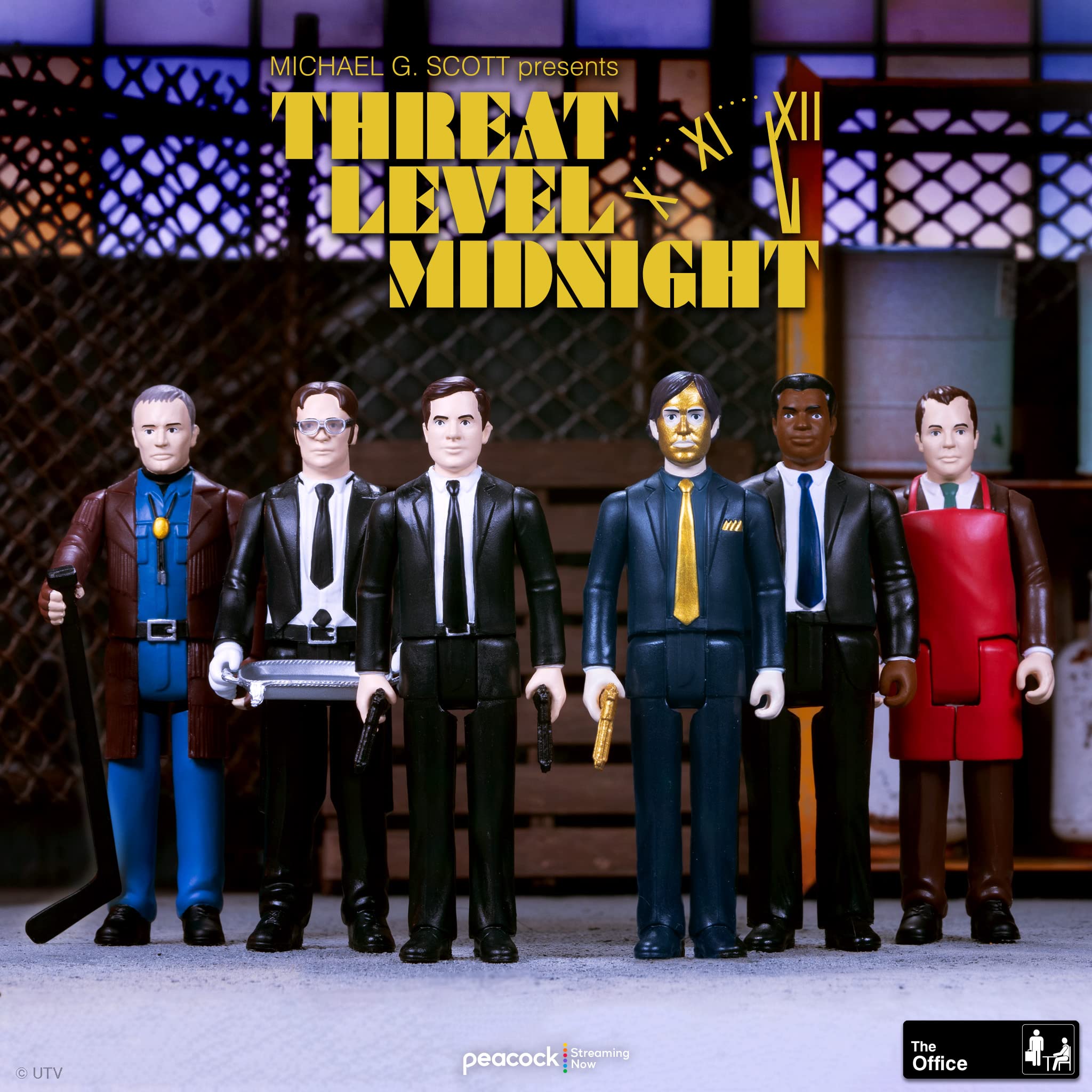 Foto 5 | Figura De Acción Super7 The Office Threat Level Midnight Jim Halpert Como Goldenface, 9,5 Cm - Venta Internacional.