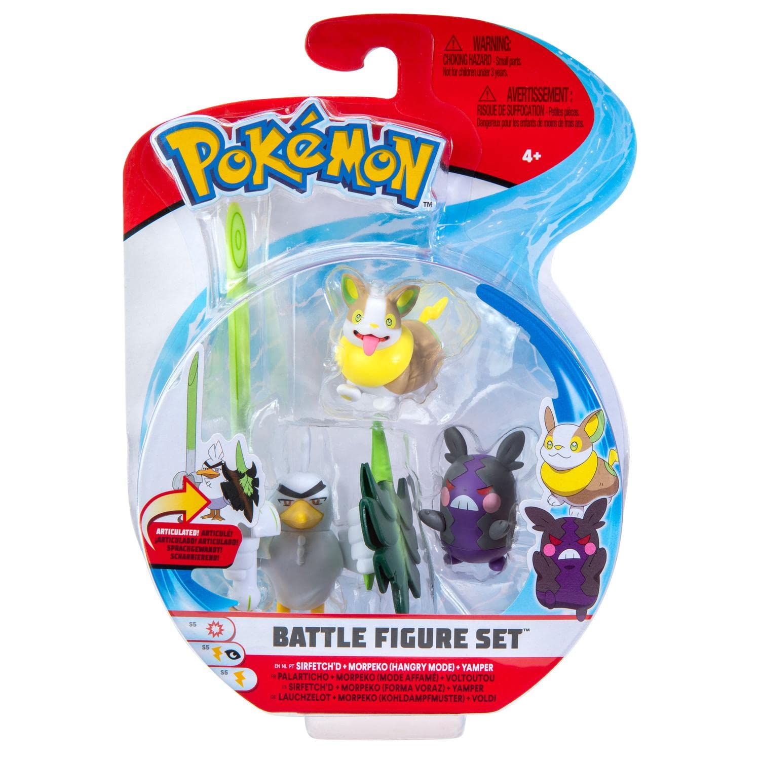 Foto 2 pulgar | Juego De Figuras De Batalla Pokémon Yamper, Hangry Morpeko, Paquete De 3 - Venta Internacional.