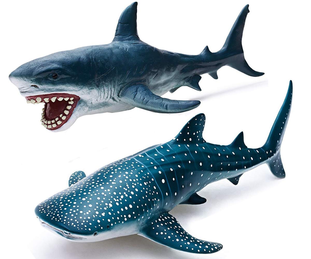 Set De Figuras De Acción Gemini&genius Sea Animal, Gran Tiburón Blanco Y Tiburón Ballena - Venta Internacional.