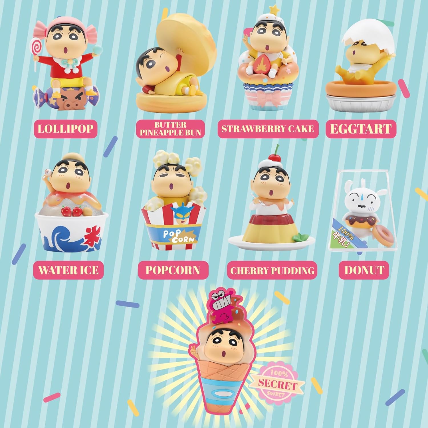 Foto 6 pulgar | Lápiz Para Figuras Blind Box, Serie Shin Chan Dessert Time - Venta Internacional.