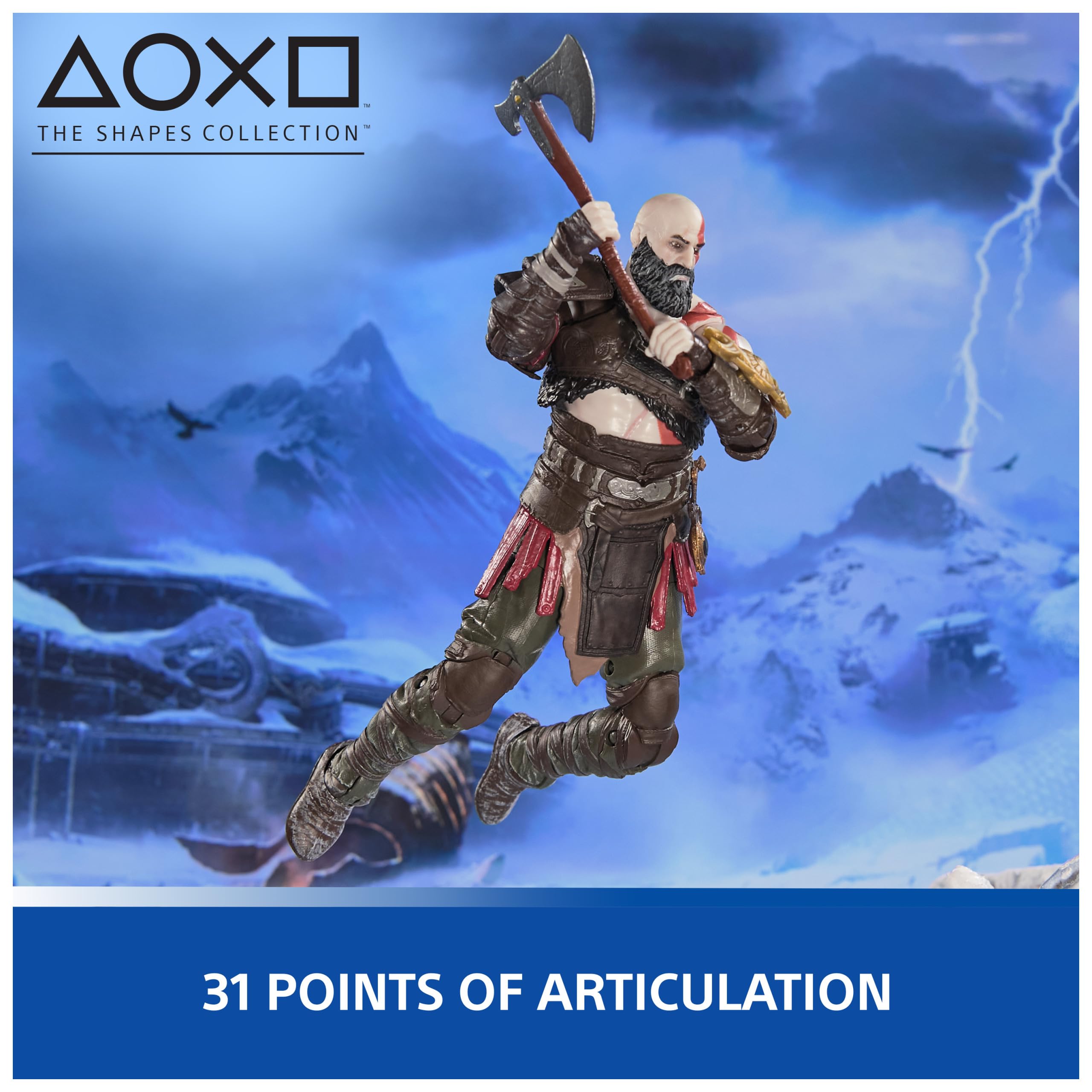 Foto 4 pulgar | Figura De Acción Playstation God Of War Ragnarök Kratos 15cm - Venta Internacional.