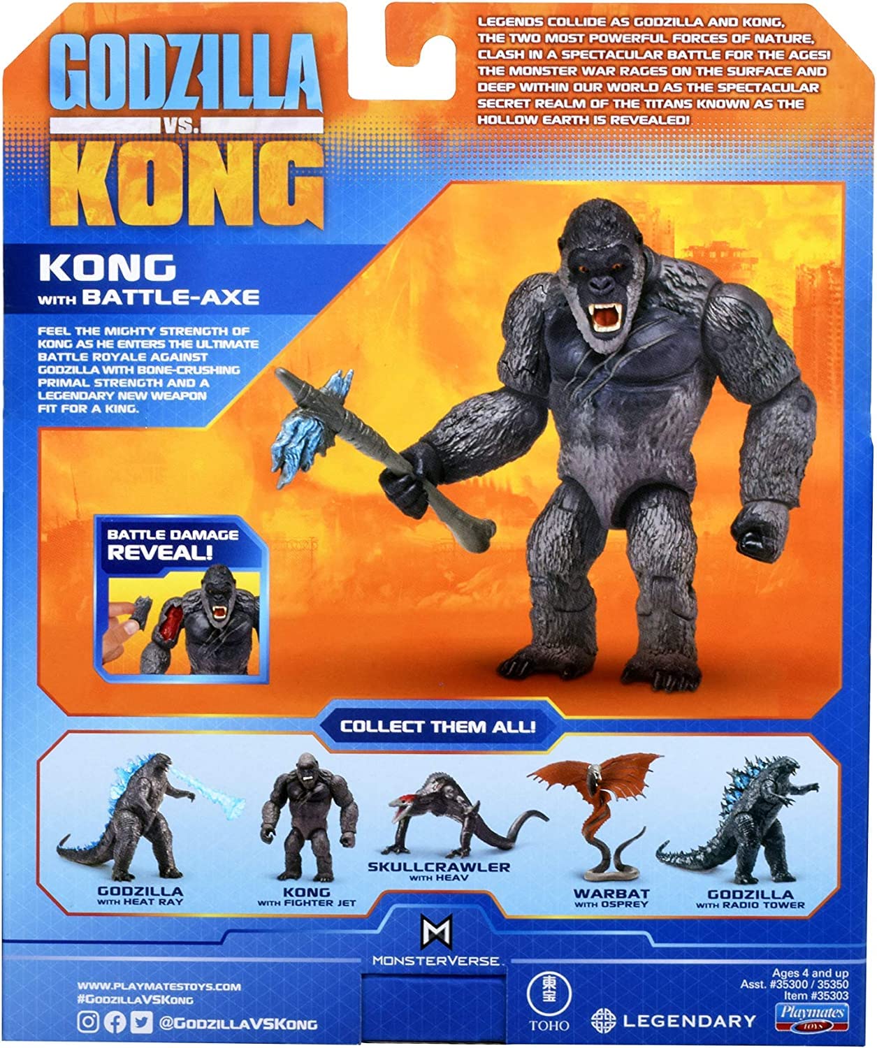Foto 6 | Figura De Acción Playmates Godzilla Vs Kong Con Hacha De Batalla - Venta Internacional.
