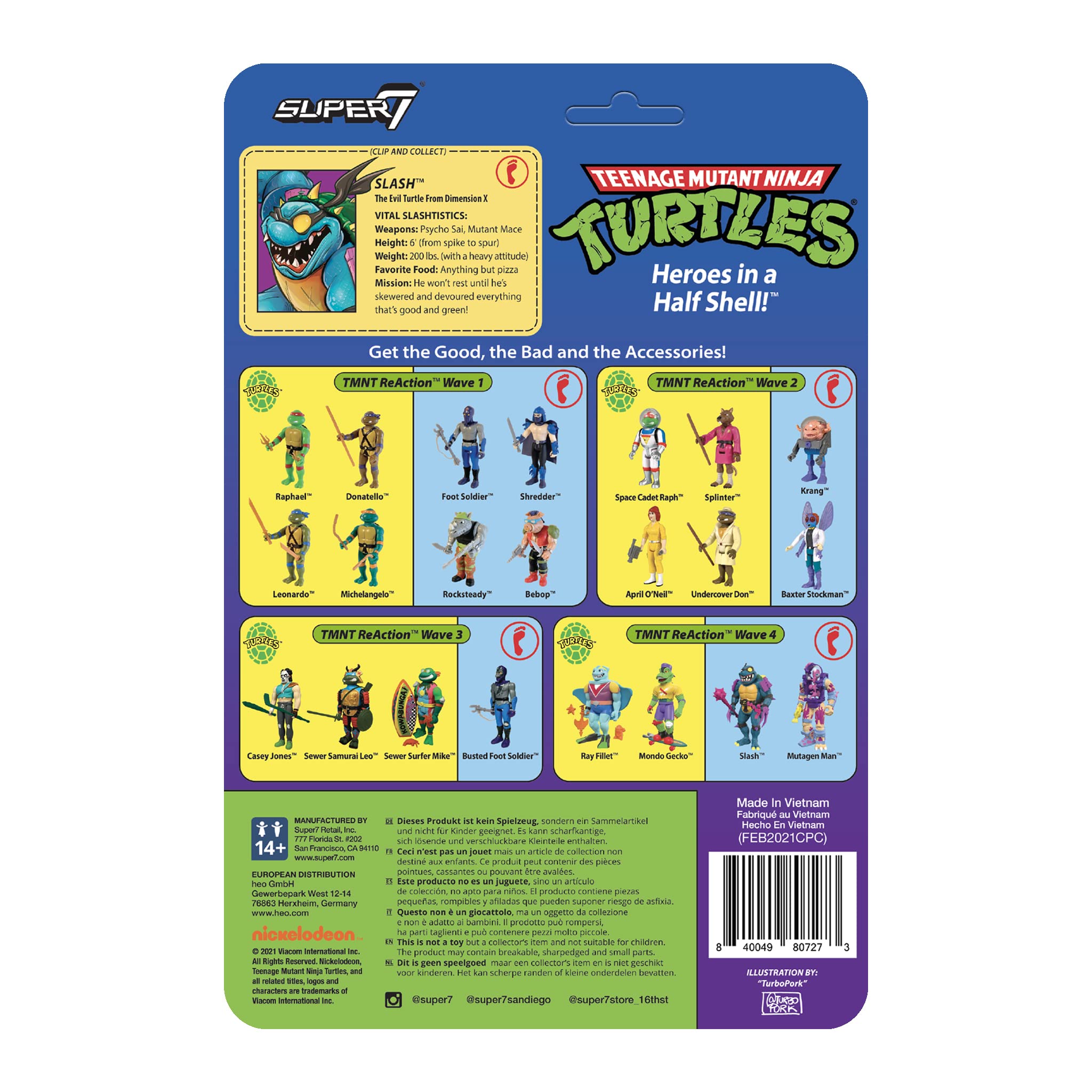 Foto 5 pulgar | Figura De Acción Super7 Teenage Mutant Ninja Turtles Slash, 9,5 Cm - Venta Internacional.