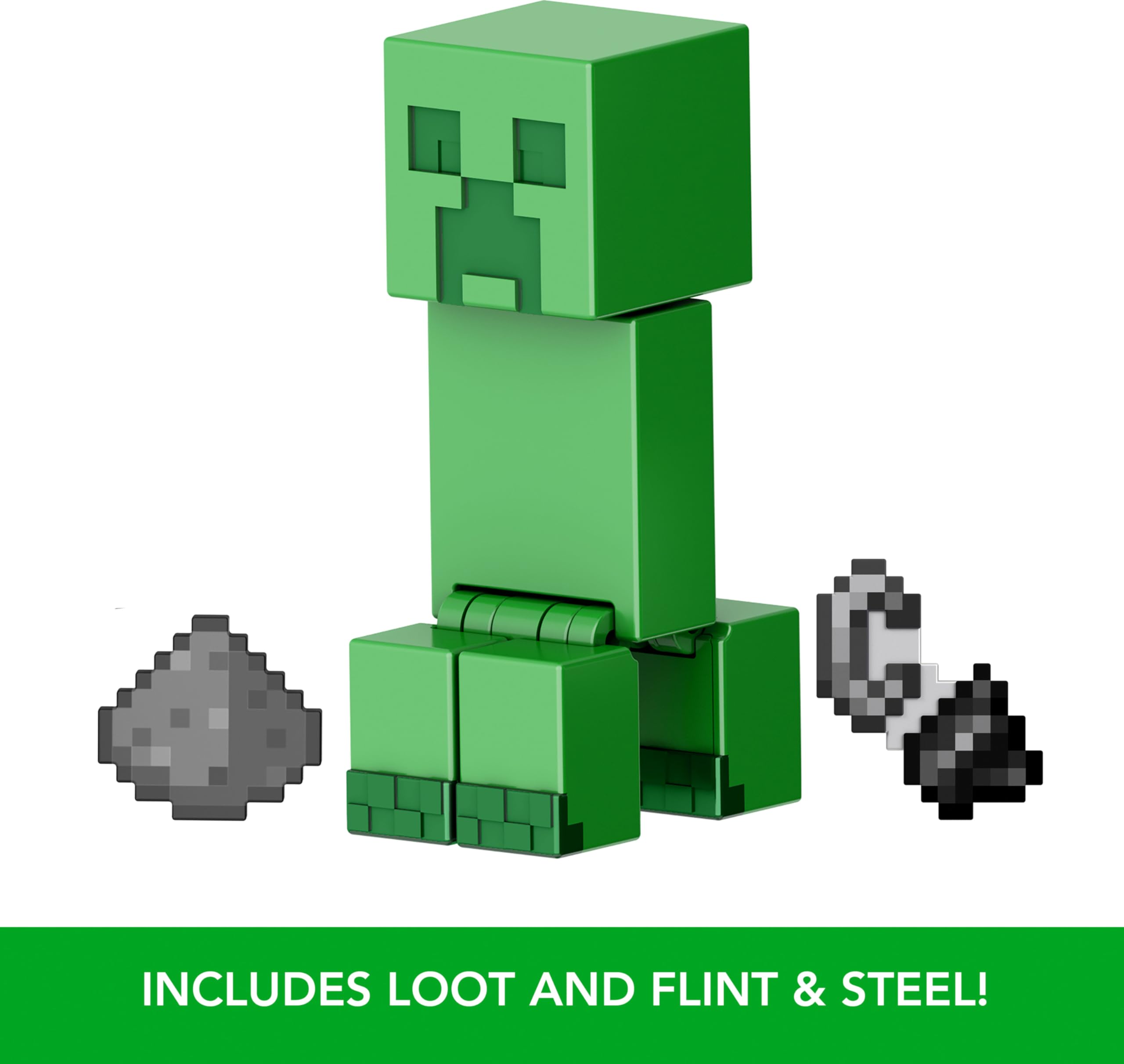 Foto 4 | Figura De Acción Mattel Minecraft Creeper Con Accesorio De 8 Cm - Venta Internacional.