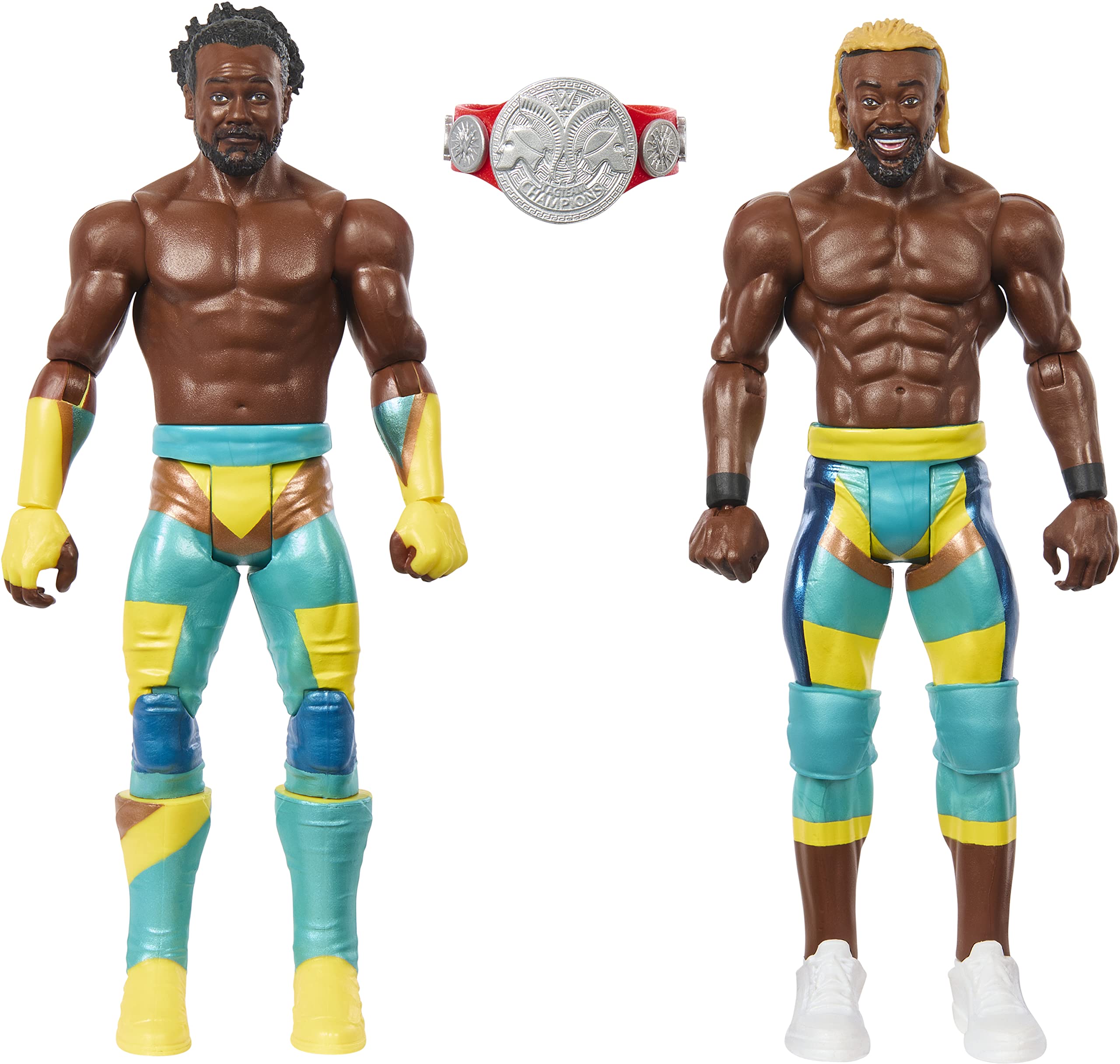 Figura De Acción Mattel Wwe De Kofi Kingston Y Xavier Woods De 6 Pulgadas - Venta Internacional.