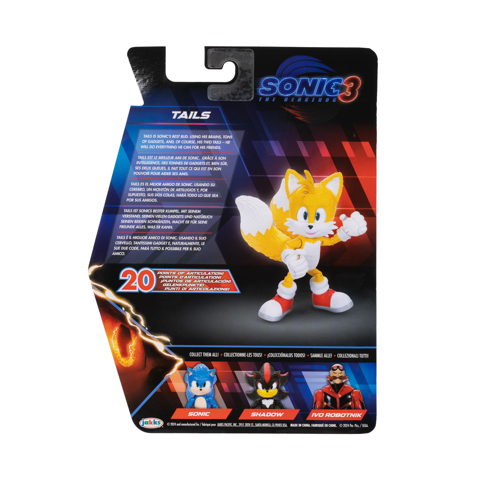 Foto 5 pulgar | Figura De Acción Sonic The Hedgehog Sonic 3 Movie Tails 12 Cm - Venta Internacional.