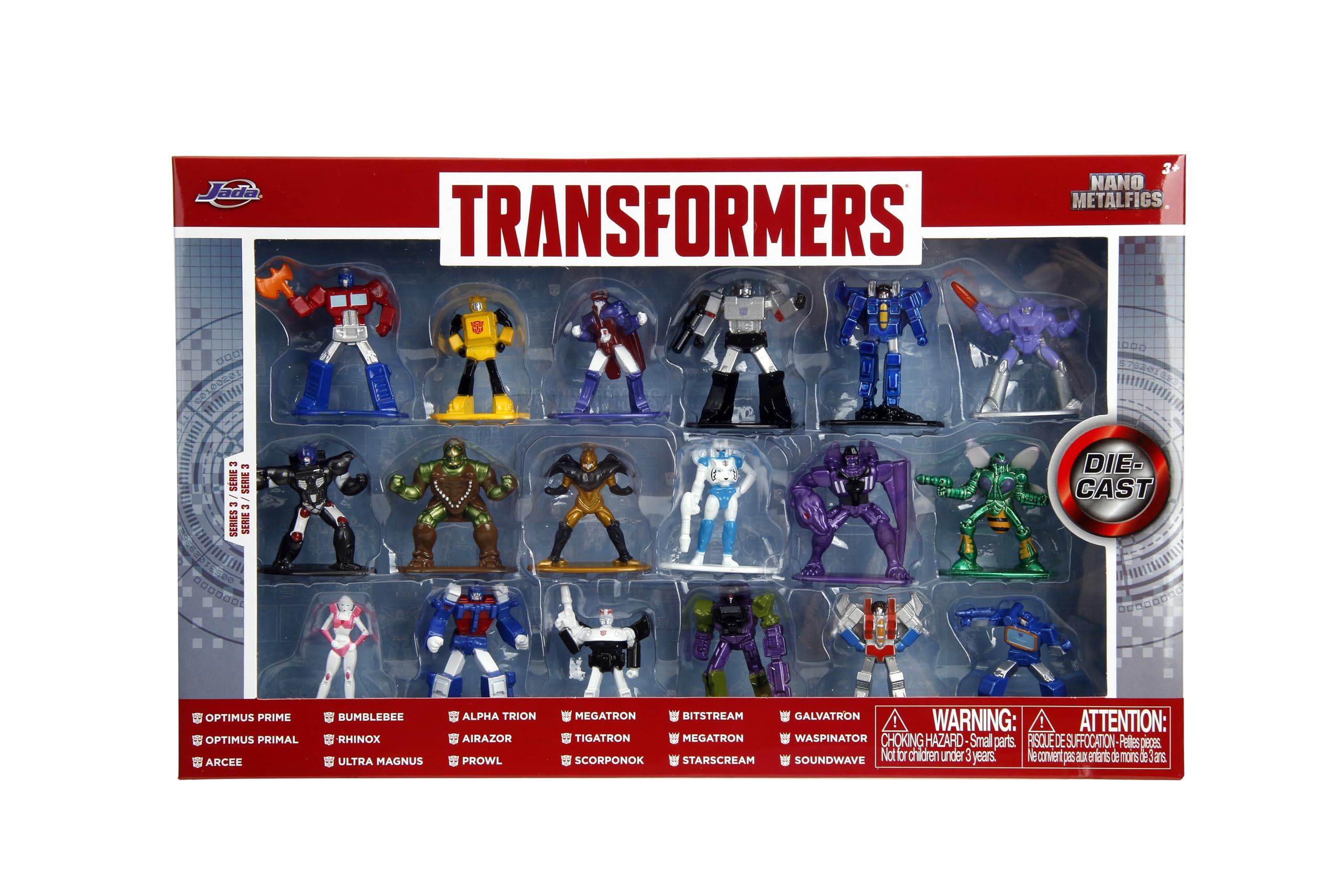 Foto 8 pulgar | Toy Jada Toys Transformers, 18 Unidades, Figuras Fundidas A Presión En Nanometal - Venta Internacional.
