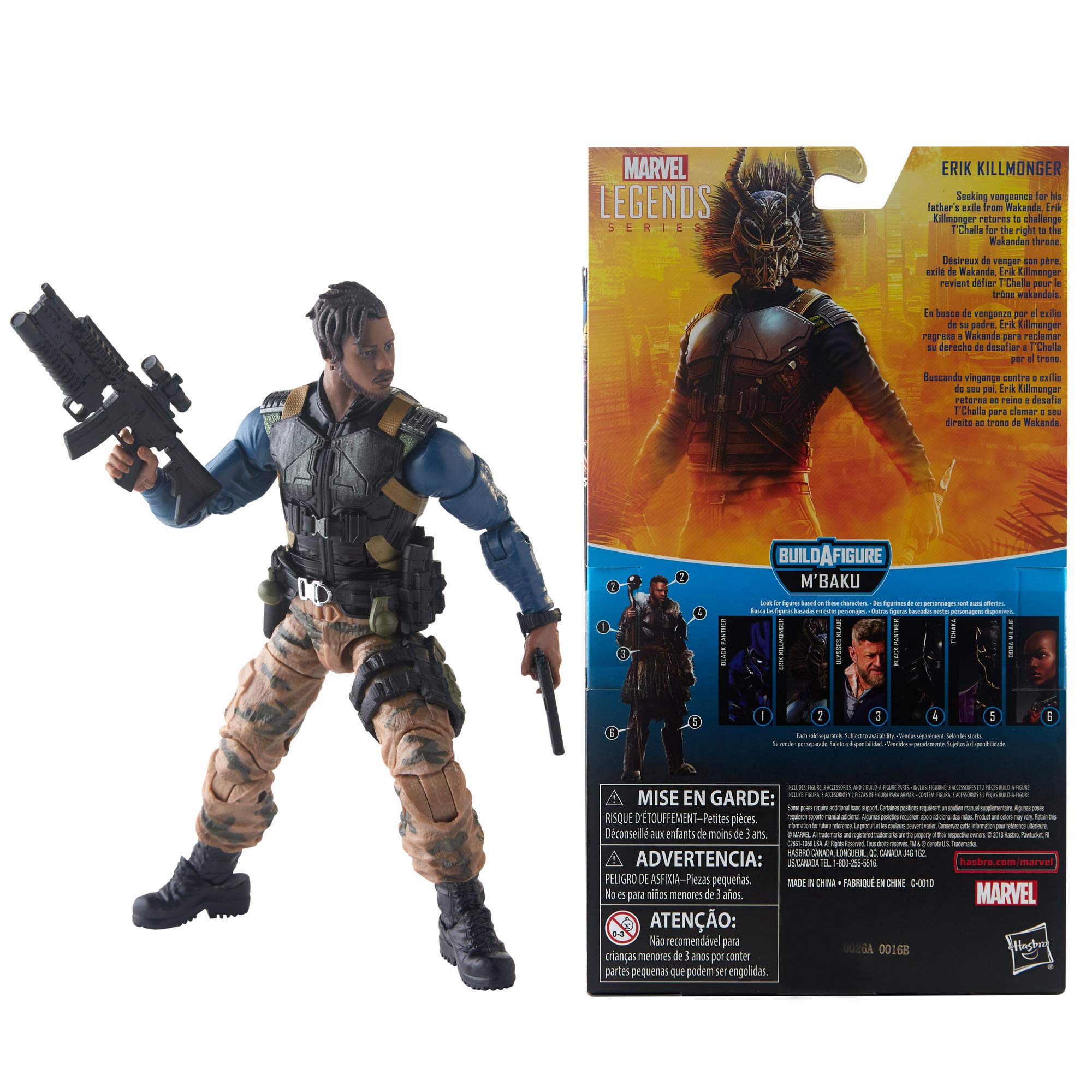 Foto 8 pulgar | Figura De Acción De La Serie Marvel Legends Black Panther Erik Killmonger, 15 Cm - Venta Internacional.