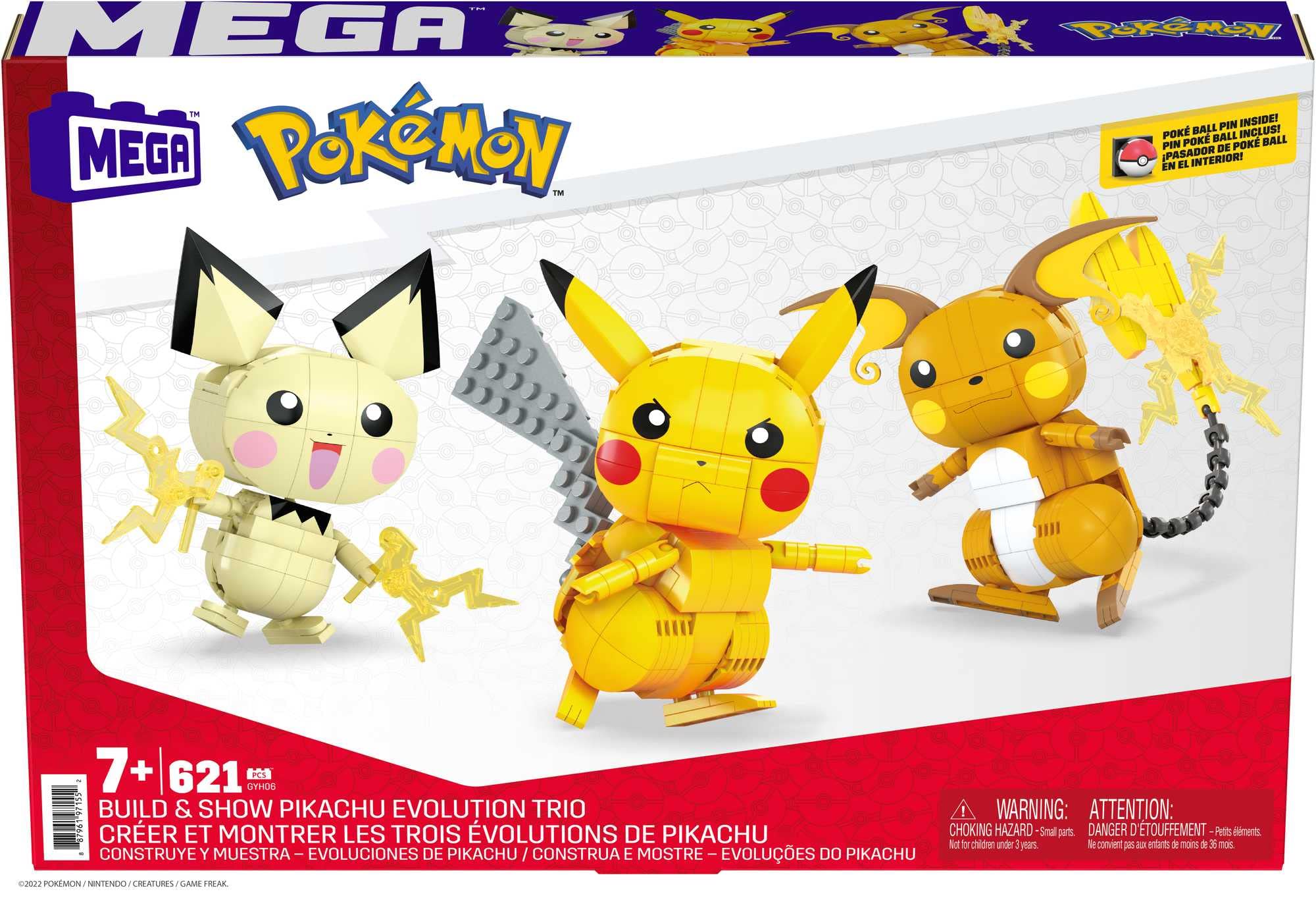 Foto 7 pulgar | Set De Construcción De Juguetes Mega Pokémon Con Figuras De Acción Pikachu De 4 Pulgadas - Venta Internacional.