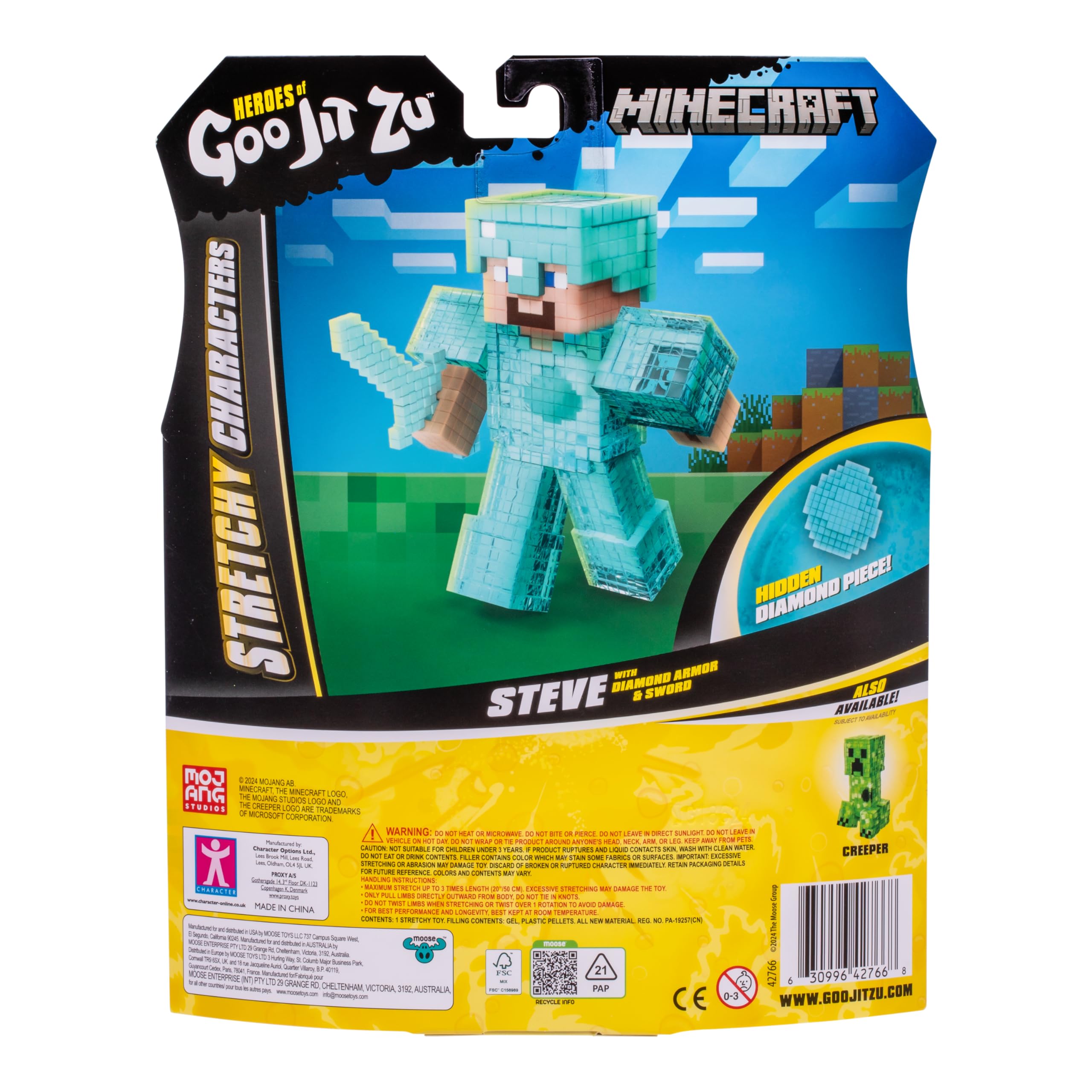 Foto 3 pulgar | Juguete Sensorial Heroes Of Goo Jit Zu Minecraft Steve Con Diamante - Venta Internacional.
