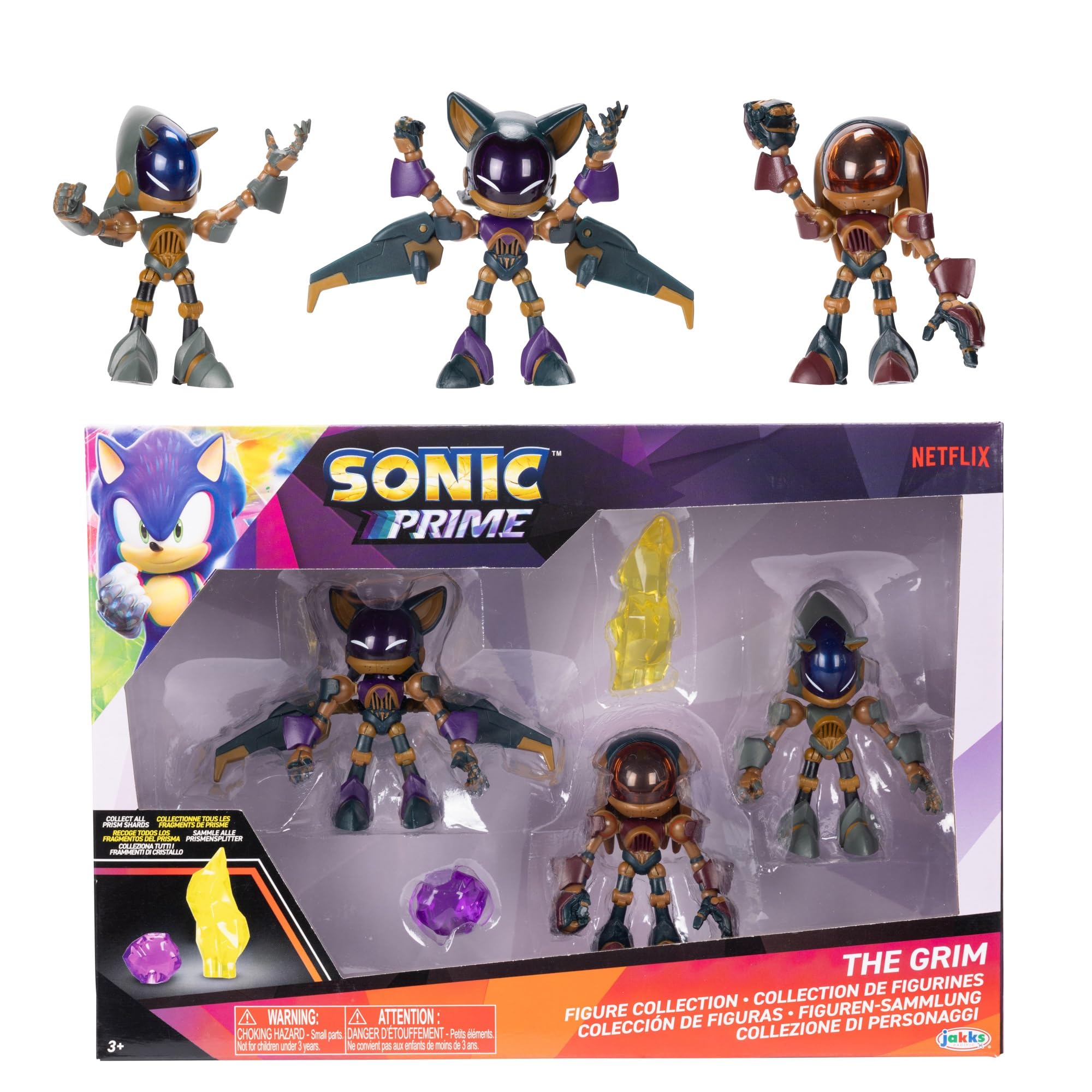 Foto 2 pulgar | Figuras De Acción Sonic Prime The Grim De 2.5 Pulgadas, 5 Piezas - Venta Internacional.