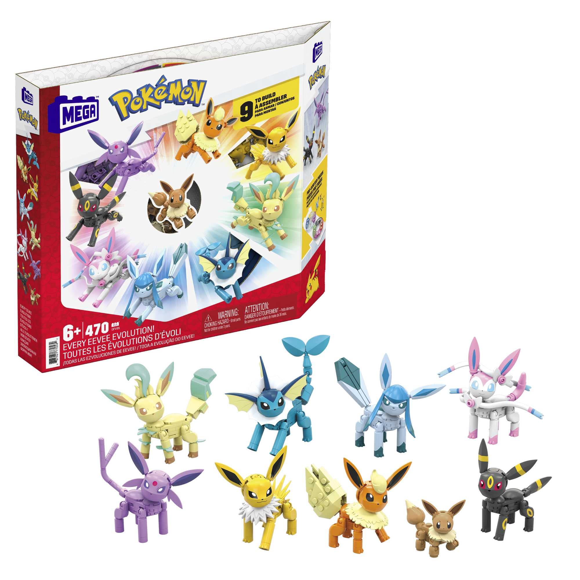 Set De Juguetes De Construcción Mega Pokémon Every Eevee Evolution 470 Piezas - Venta Internacional.