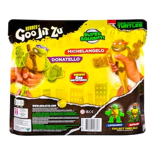 Foto 2 | Figuras De Acción Heroes Of Goo Jit Zu Tmnt, Paquete De 2 Unidades Donatello Y Michelangelo - Venta Internacional.