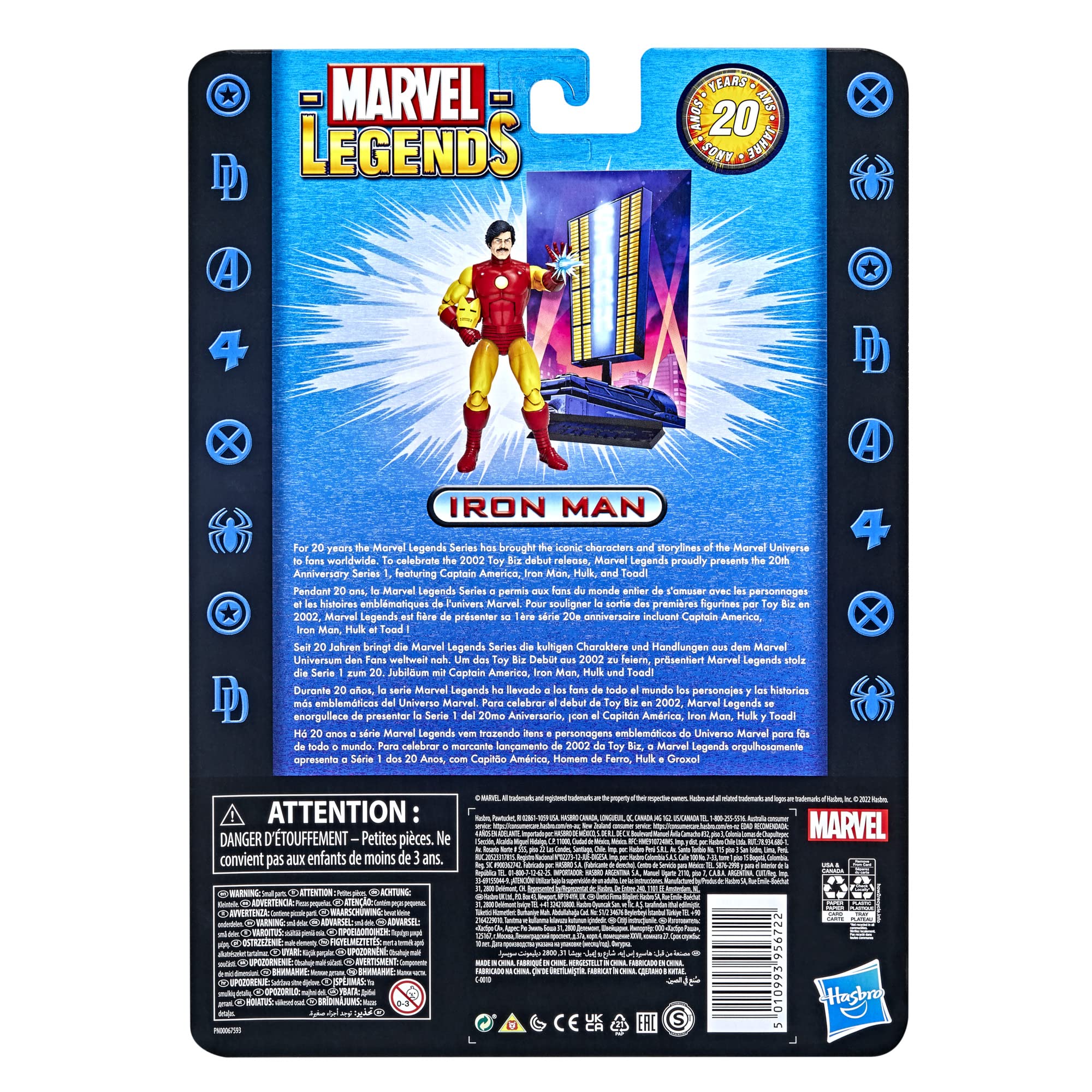 Foto 6 | Figura De Acción Hasbro Marvel Legends Series 20th Iron Man - Venta Internacional.