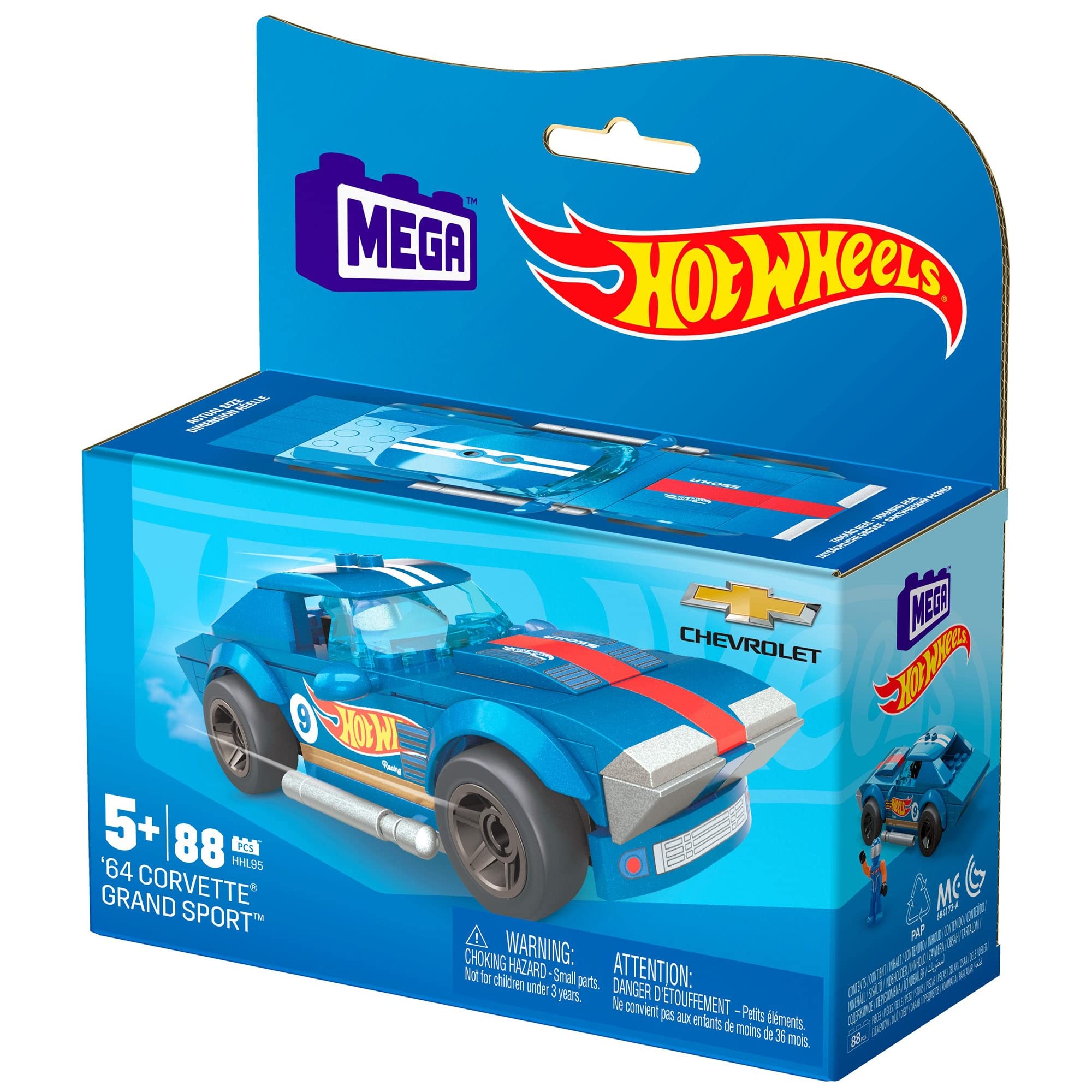 Foto 4 pulgar | Set De Juego Para Construir Coches De Carreras Mega Hot Wheels 64 Corvette - Venta Internacional.