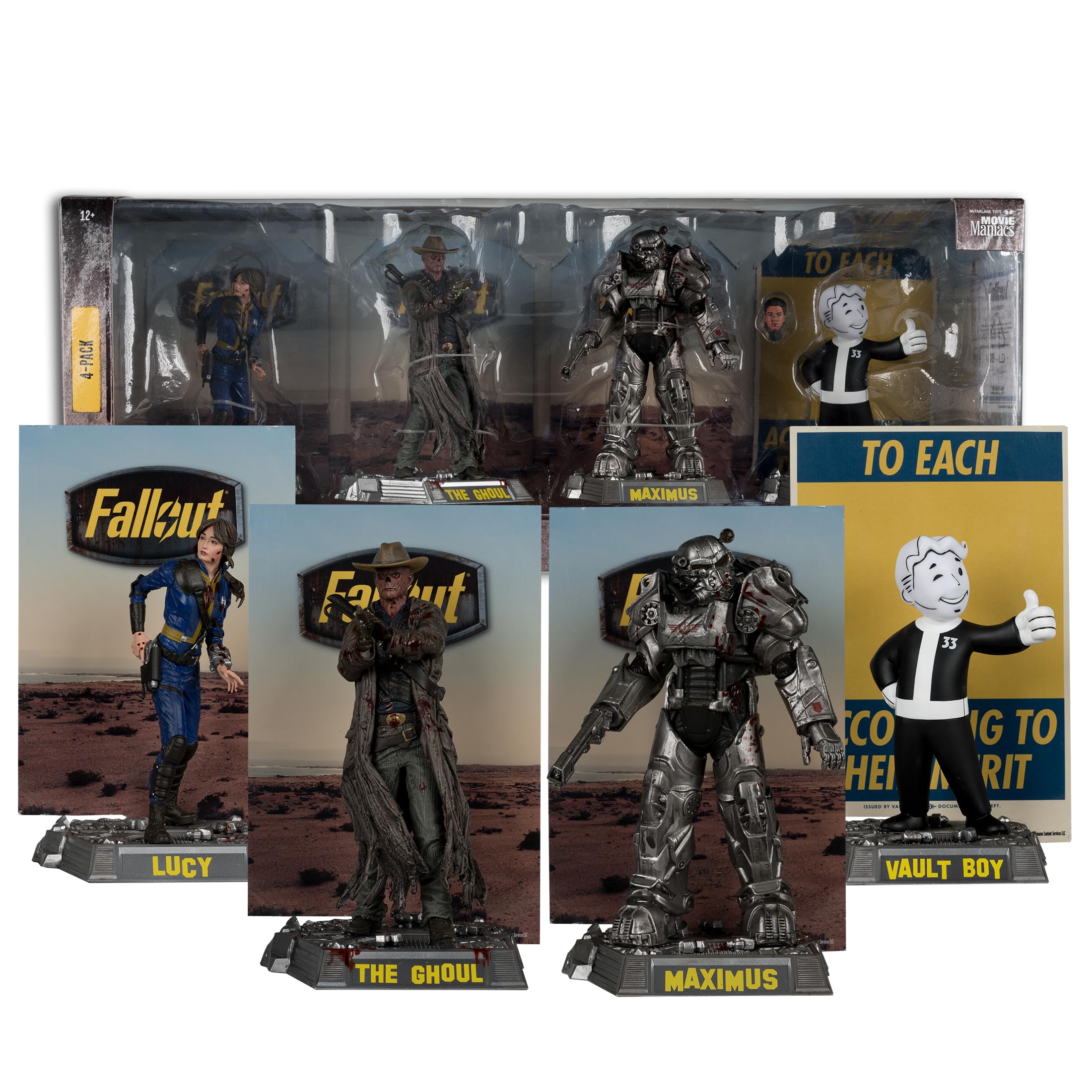 Foto 2 pulgar | Figuras De Acción Mcfarlane Toys Fallout Lucy, Maximus, The Ghoul Y Vault Boy, 15 Cm, Paquete De 4 - Venta Internacion