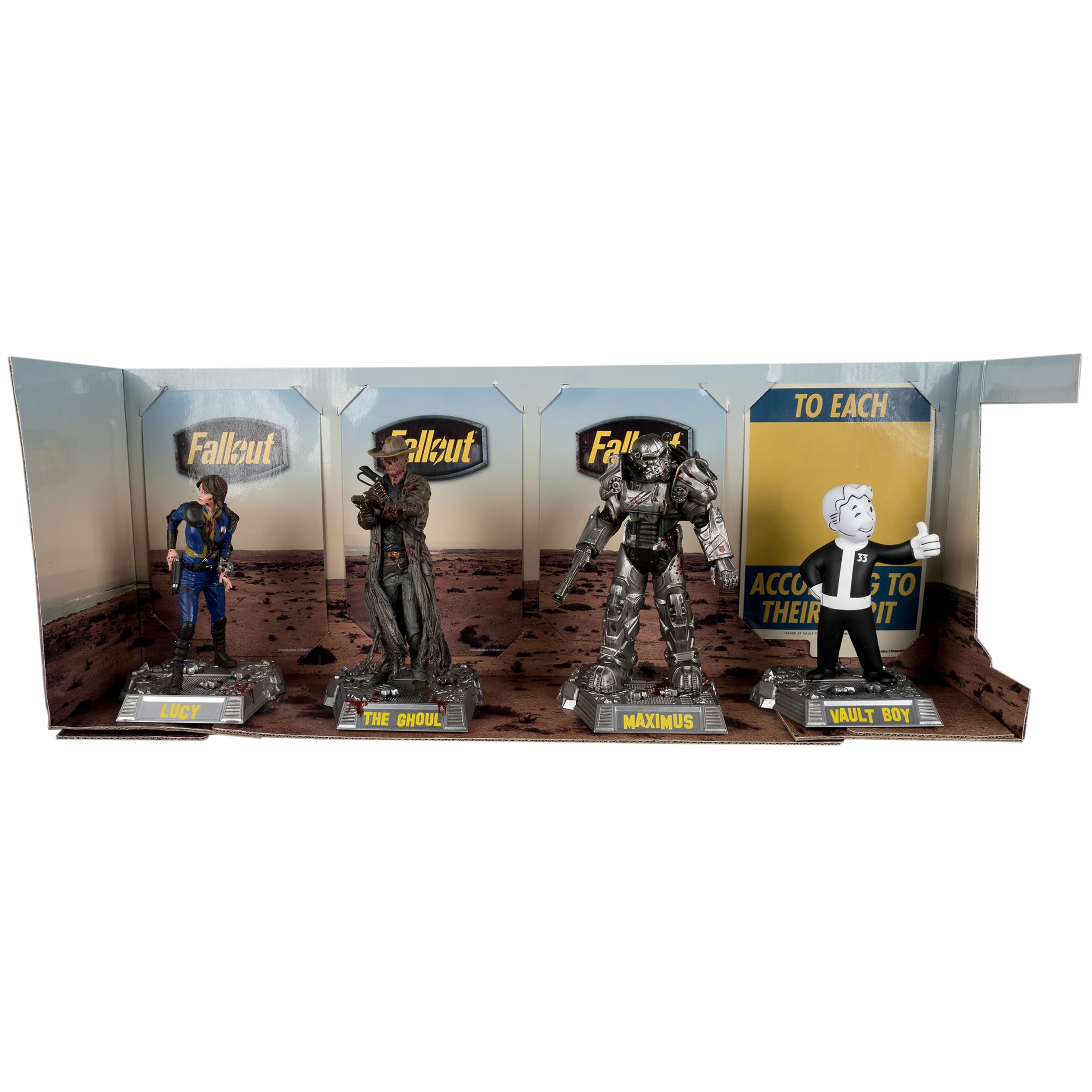 Foto 2 | Figuras De Acción Mcfarlane Toys Fallout Lucy, Maximus, The Ghoul Y Vault Boy, 15 Cm, Paquete De 4 - Venta Internacion