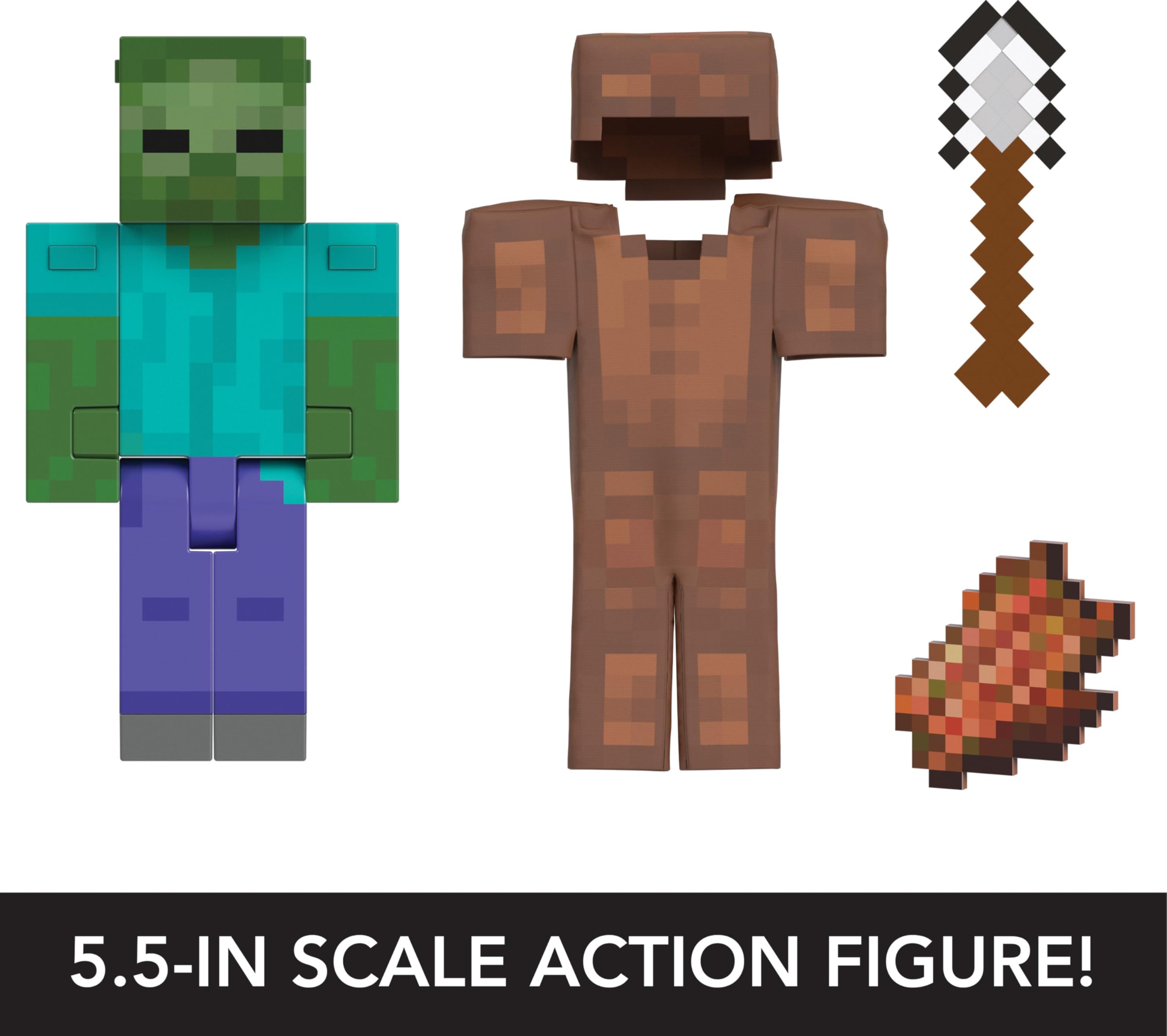 Foto 4 pulgar | Figura De Acción Mattel Minecraft Diamond Level Zombie 14cm - Venta Internacional.