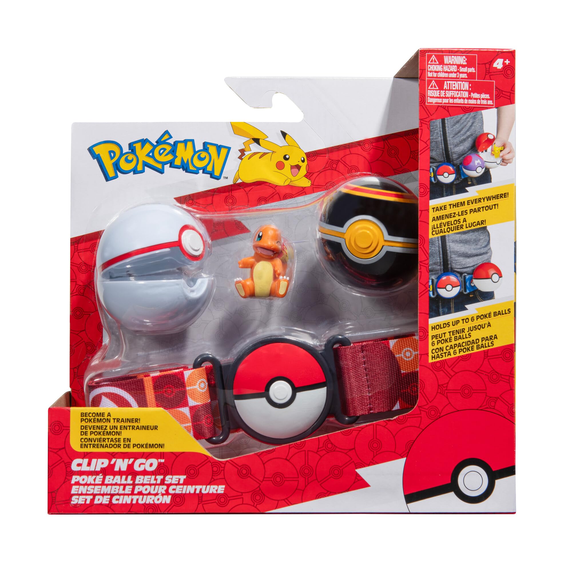 Juego De Cinturones Toy Pokemon Clip 'n' Go Con Figura De Charmander De 5 Cm - Venta Internacional.