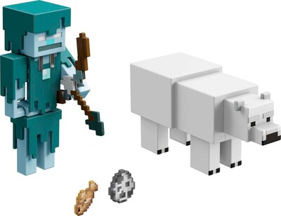 Foto 2 | Figuras De Acción Mattel Minecraft Craft-a-block, Paquete De 2, Para Niños De 6 Años O Más - Venta Internacional.