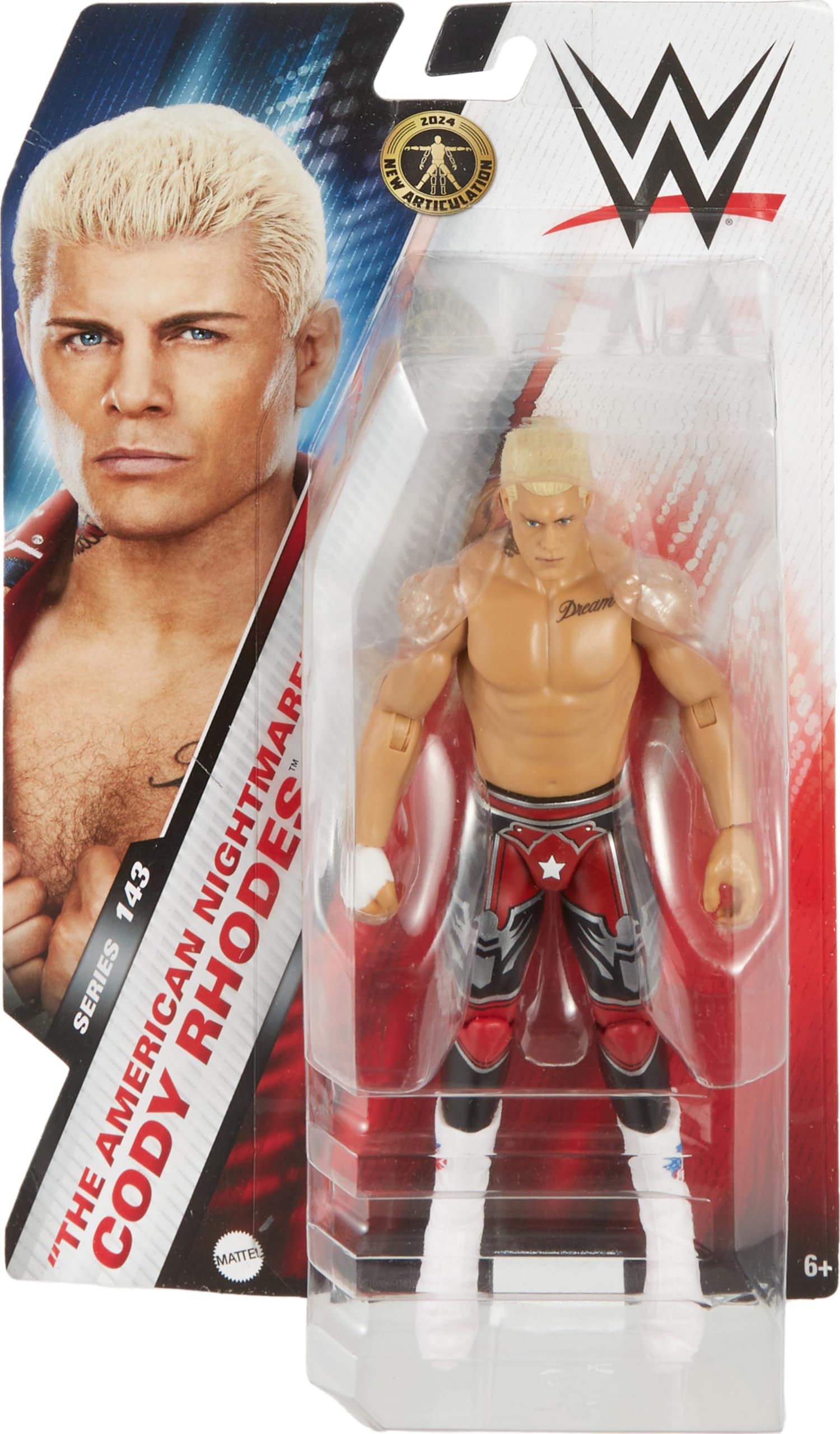 Foto 3 pulgar | Figura De Acción Mattel Wwe The American Nightmare Cody Rhodes - Venta Internacional.
