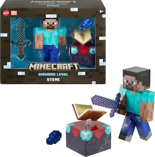 Foto 1 | Figura De Acción Mattel Minecraft Diamond Level Steve Con Acc - Venta Internacional.