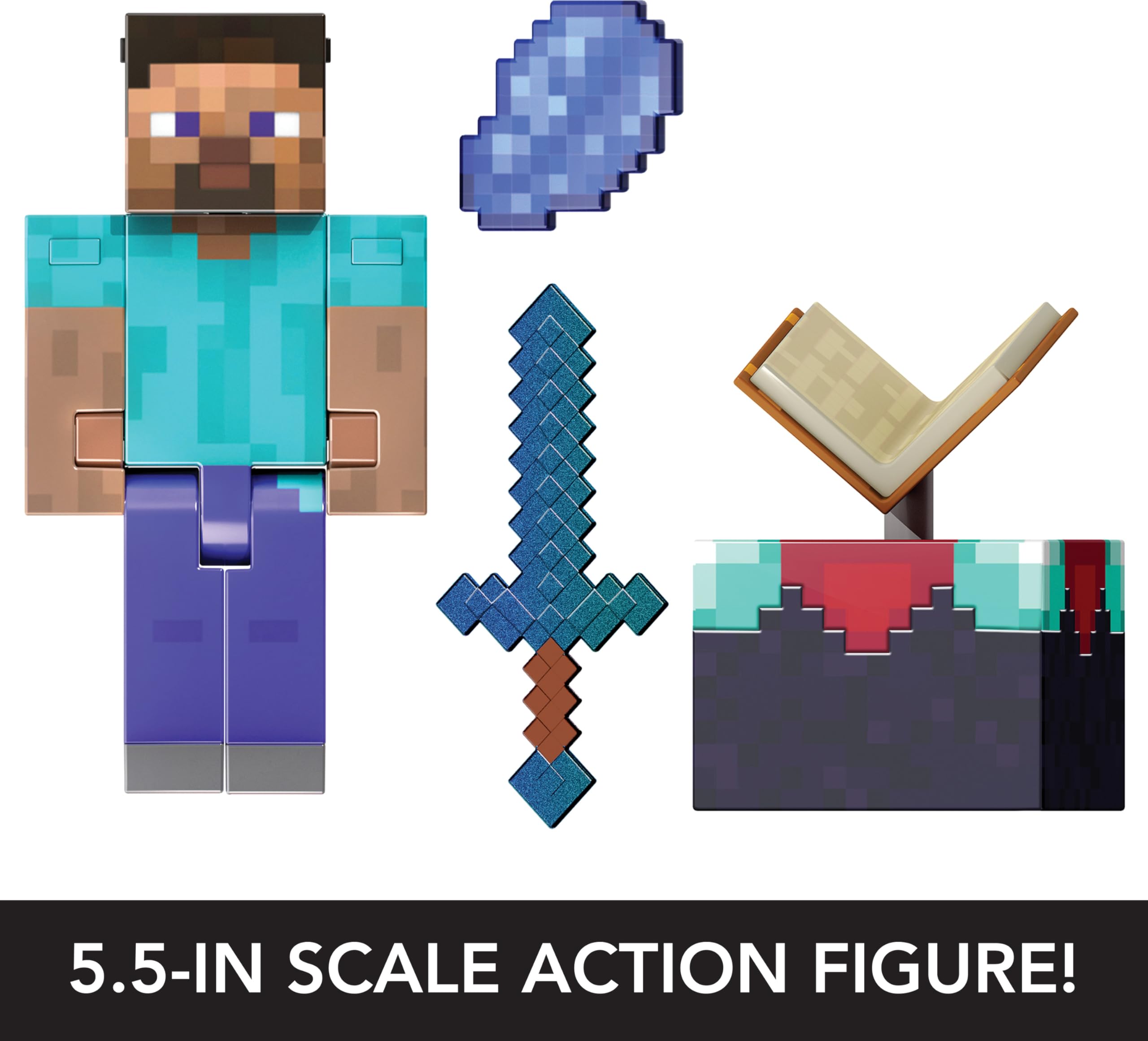 Foto 4 pulgar | Figura De Acción Mattel Minecraft Diamond Level Steve Con Acc - Venta Internacional.