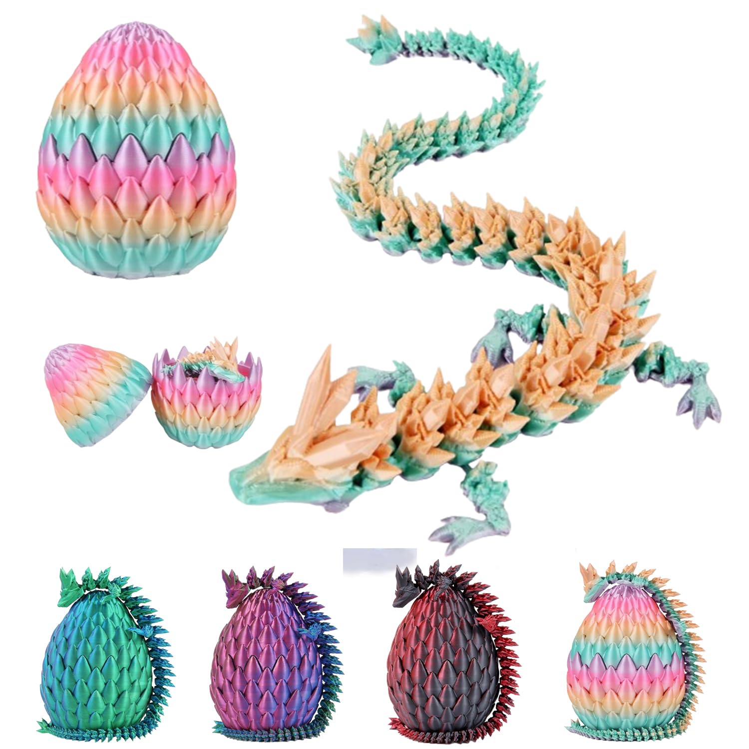 Foto 2 pulgar | Cristal Articulado Impreso En 3d Con Dragón Y Huevo De Dragón - Venta Internacional.