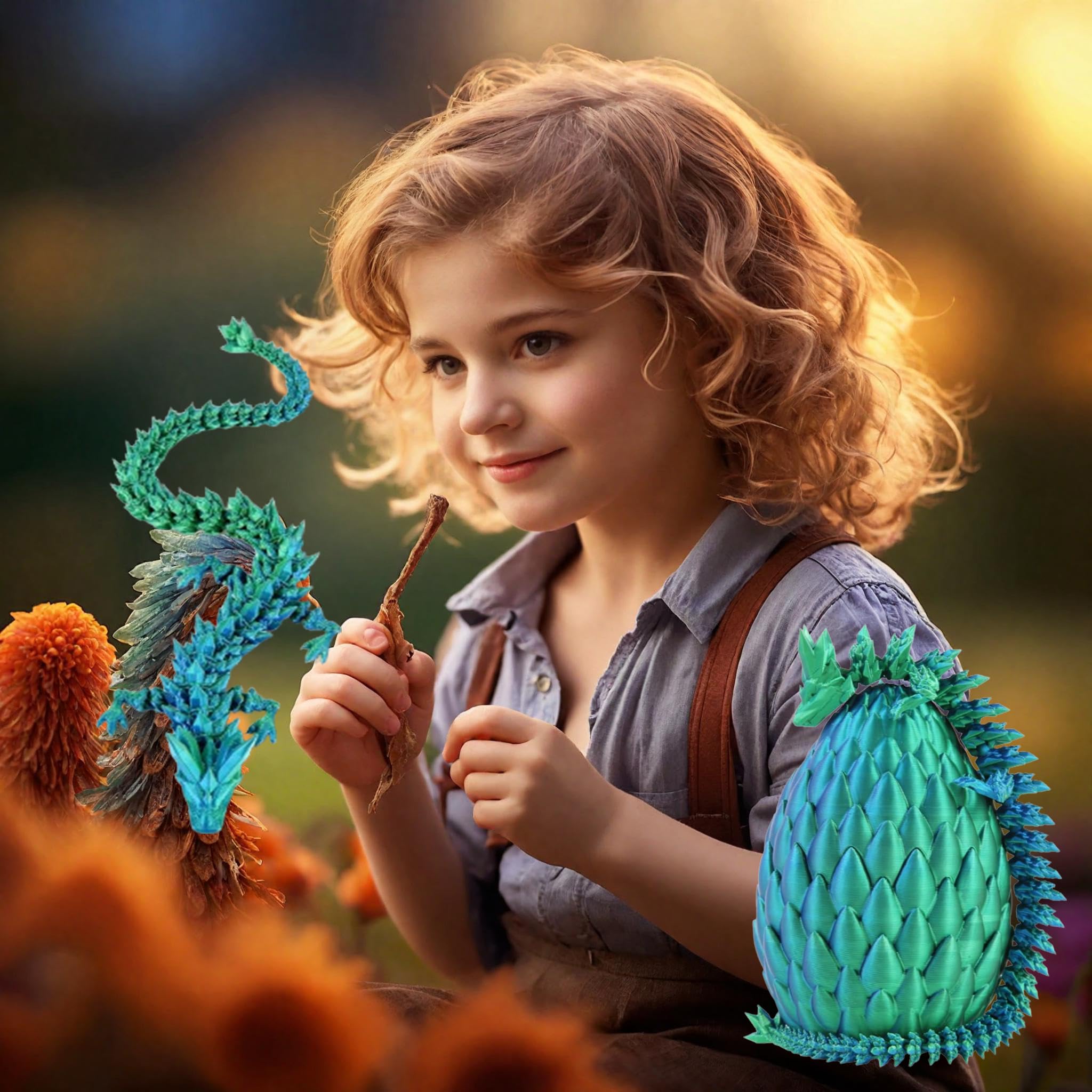 Foto 4 pulgar | Cristal Articulado Impreso En 3d Con Dragón Y Huevo De Dragón - Venta Internacional.