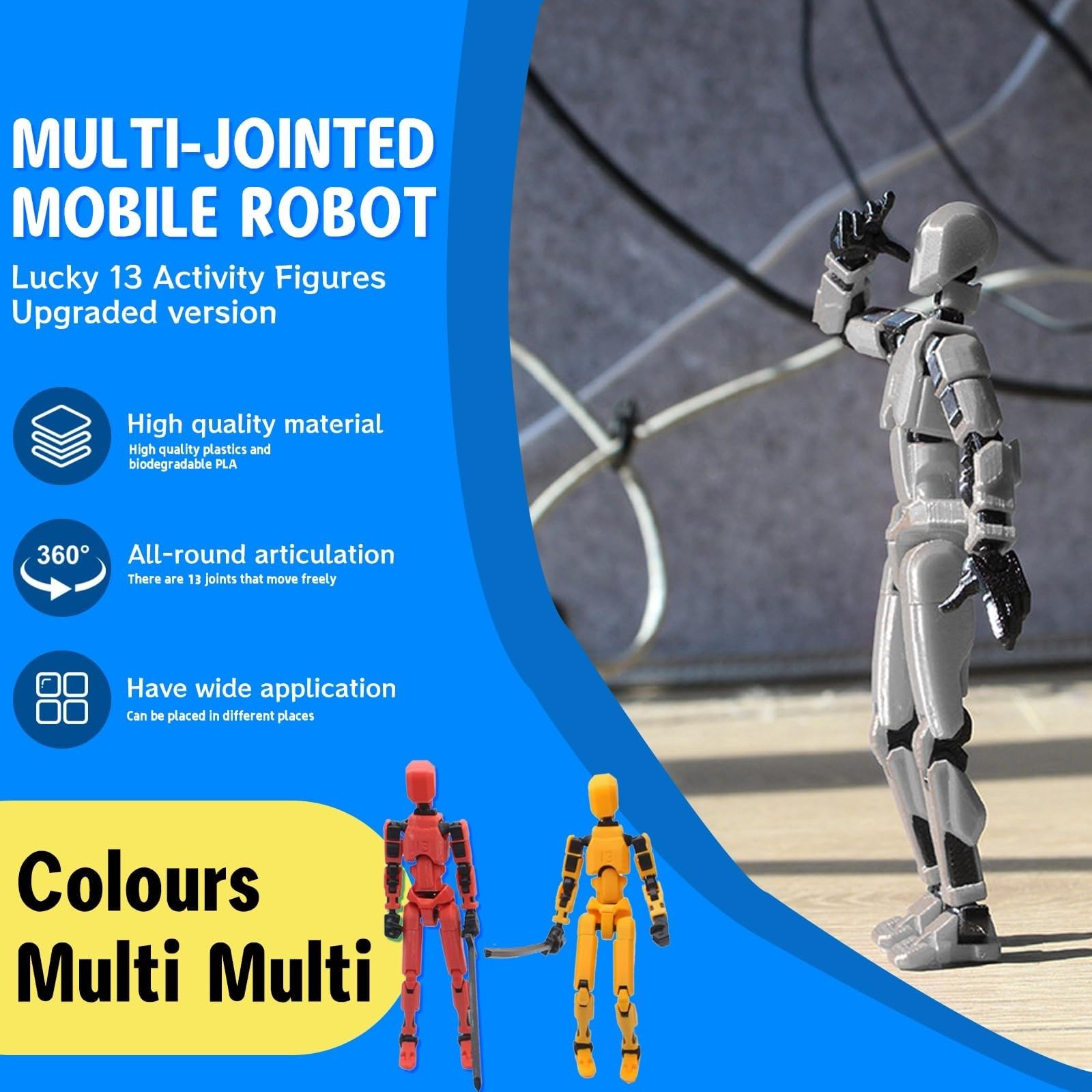 Foto 4 | Ensamblaje Completo De Figuras De Acción T13 Lucky 13 Robot, Paquete De 2 - Venta Internacional.