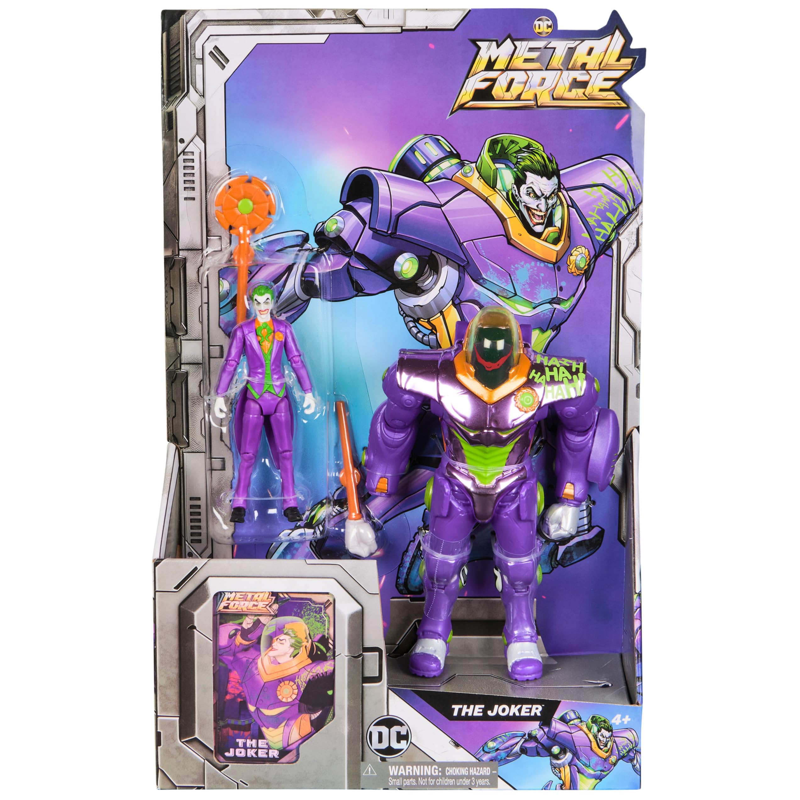 Foto 3 pulgar | Figura de Acción DC Comics Metal Force The Joker con Armadura 15 cm - Venta Internacional