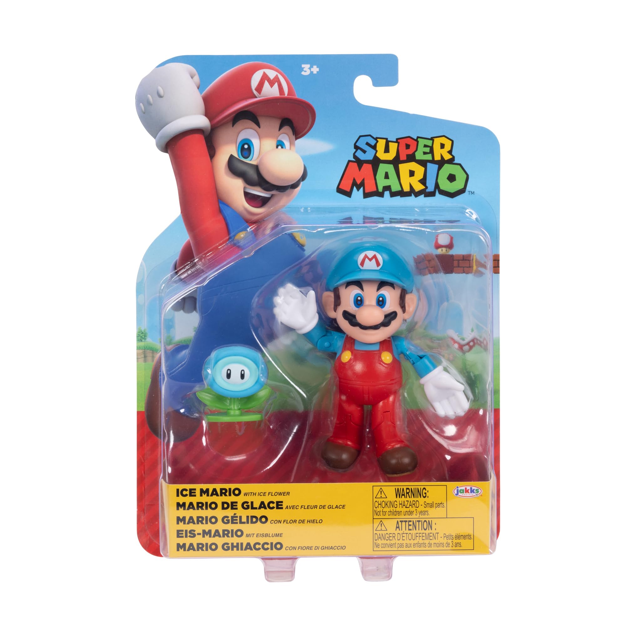 Foto 1 | Figura De Acción Nintendo Super Mario Ice Mario De 10 Cm Con Flor De Hielo - Venta Internacional.