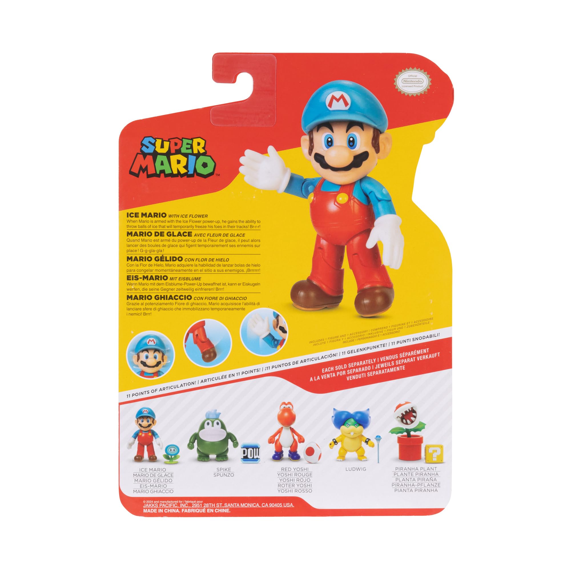 Foto 4 | Figura De Acción Nintendo Super Mario Ice Mario De 10 Cm Con Flor De Hielo - Venta Internacional.