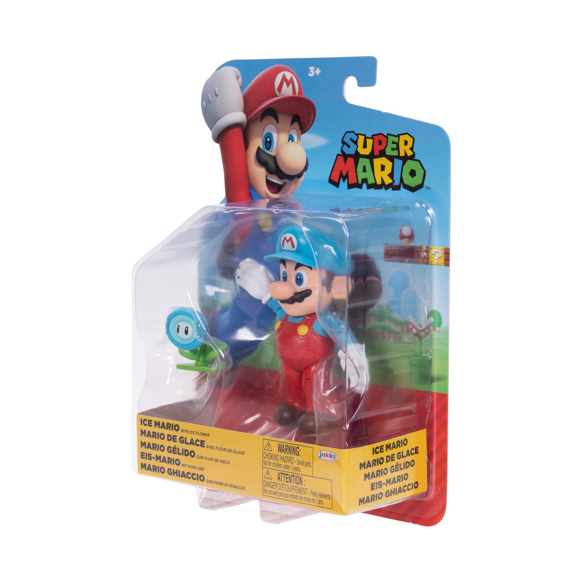 Foto 6 | Figura De Acción Nintendo Super Mario Ice Mario De 10 Cm Con Flor De Hielo - Venta Internacional.