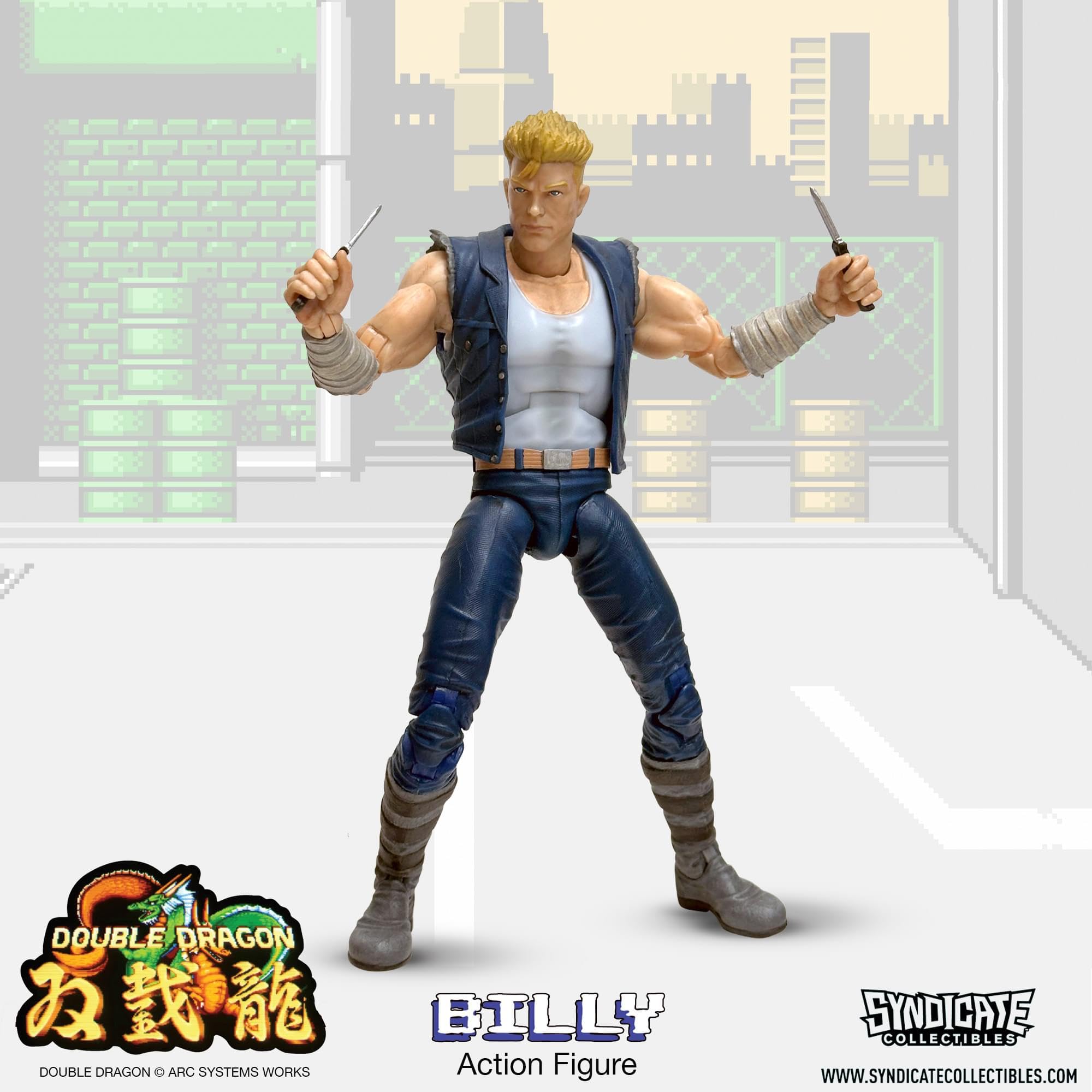 Foto 5 pulgar | Figura De Acción Toynk Double Dragon Billy Lee De 18 Cm Con Accesorios - Venta Internacional.