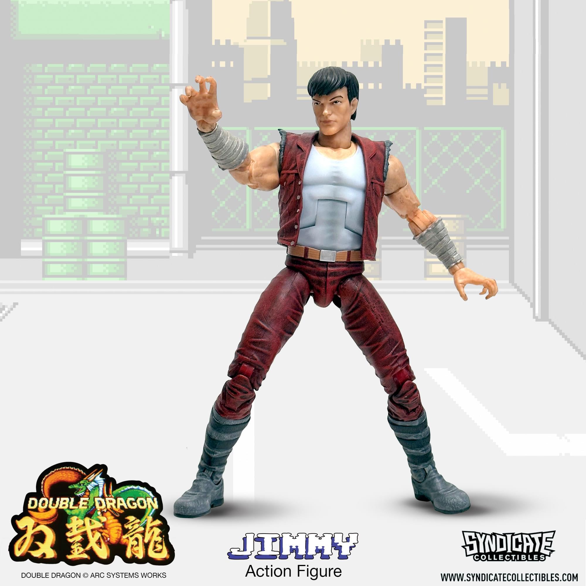 Foto 6 | Figura De Acción Toynk Double Dragon Jimmy Lee De 18 Cm Con Accesorios - Venta Internacional.