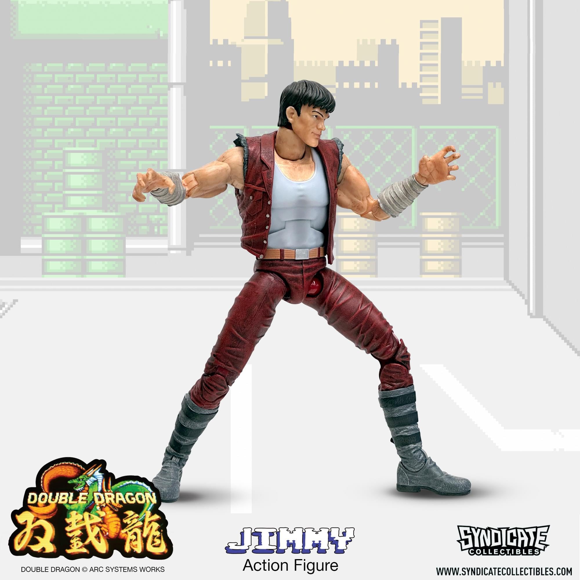 Foto 8 pulgar | Figura De Acción Toynk Double Dragon Jimmy Lee De 18 Cm Con Accesorios - Venta Internacional.