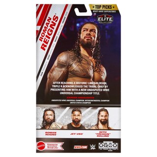 Foto 3 | Figura De Acción Mattel Wwe Top Picks Elite Roman Reigns 15 Cm - Venta Internacional.
