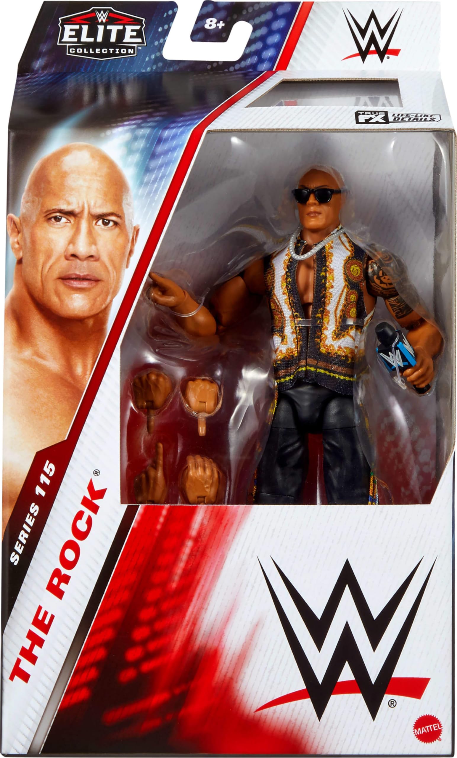 Foto 3 pulgar | Figura De Acción Mattel Wwe Elite The Rock Series #115 De 15 Cm - Venta Internacional.