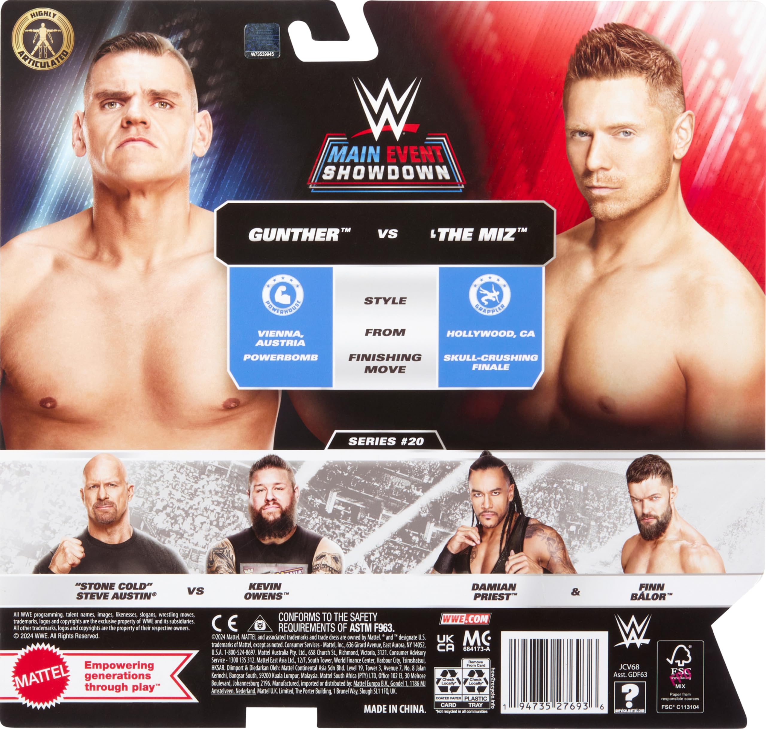 Foto 7 pulgar | Pack De 2 Figuras De Acción Mattel Wwe Main Event Championship - Venta Internacional.