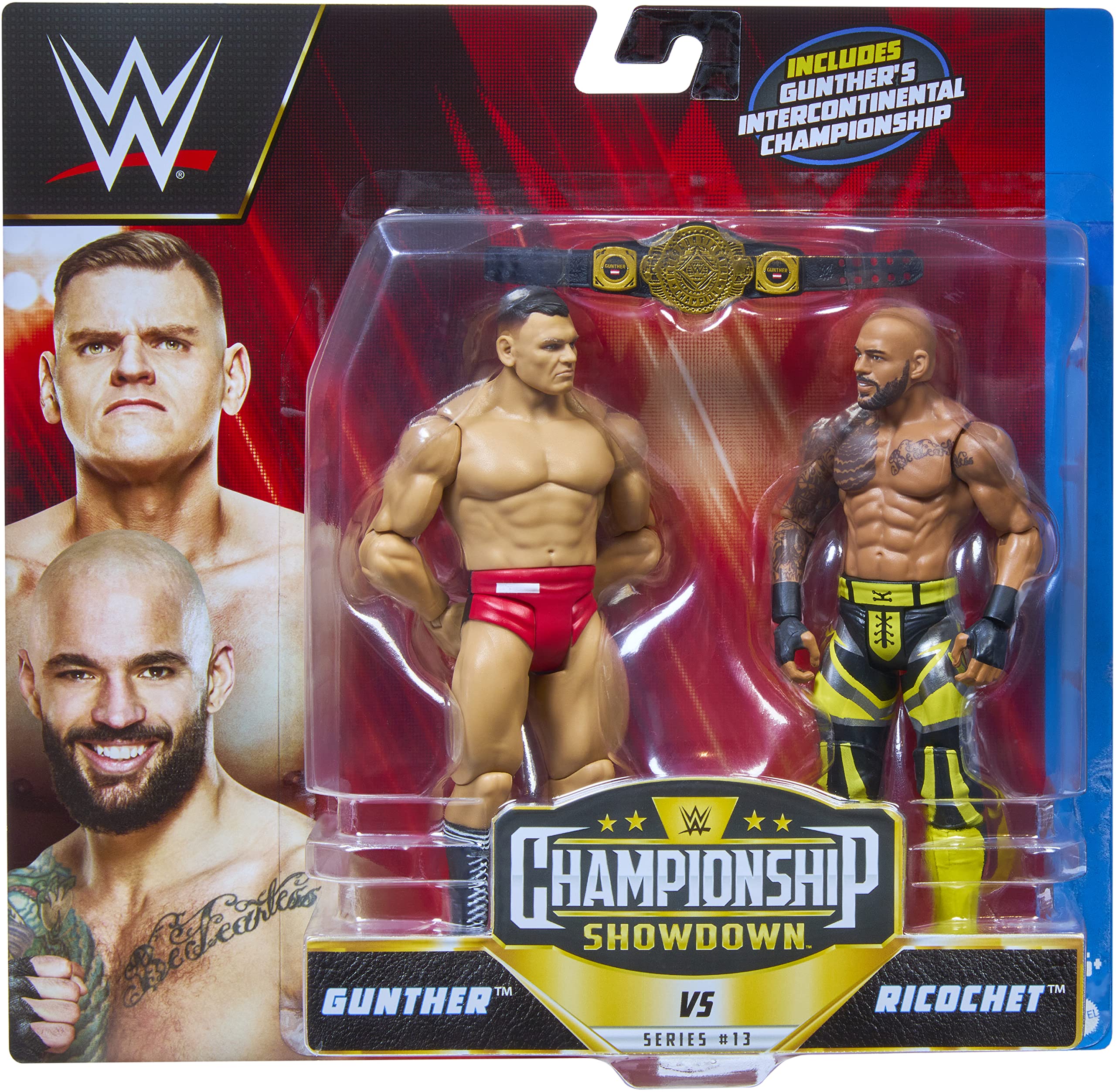 Foto 6 pulgar | Figura De Acción Mattel Wwe Ricochet Vs Gunther Con Campeonato - Venta Internacional.