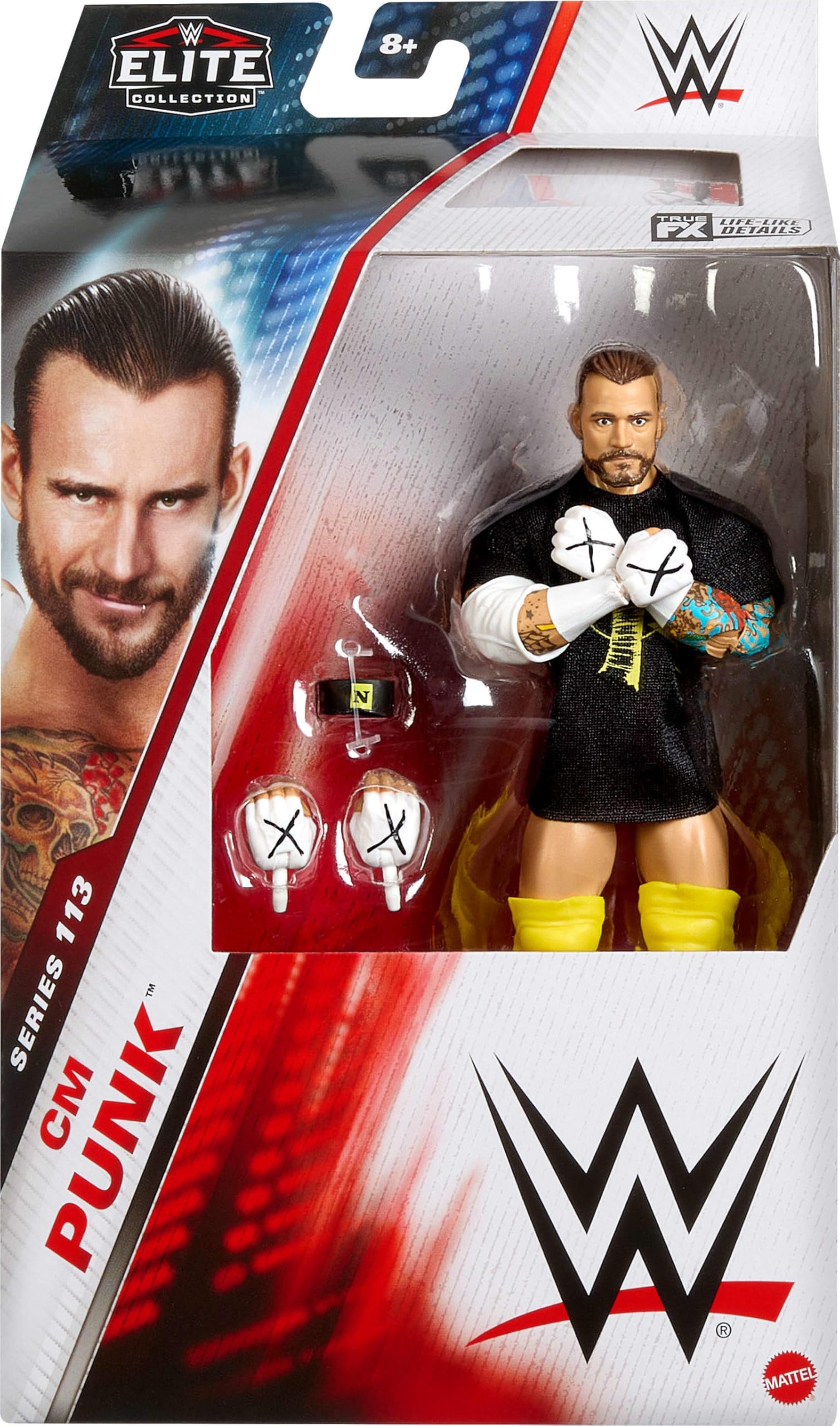 Foto 3 pulgar | Figura De Acción Mattel Wwe Elite Cm Punk Series #113 15cm - Venta Internacional.