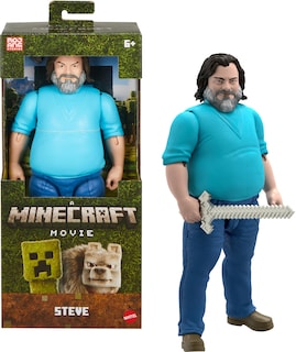 Foto 1 | Figura De Acción Mattel Minecraft Inspirada En Steve, Película De 30 Cm - Venta Internacional.