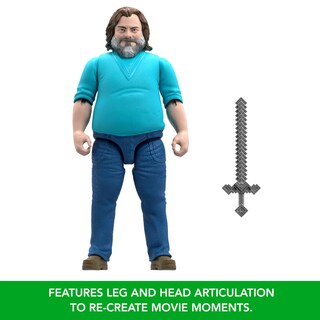 Foto 4 | Figura De Acción Mattel Minecraft Inspirada En Steve, Película De 30 Cm - Venta Internacional.