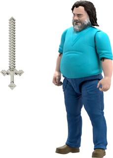 Foto 5 | Figura De Acción Mattel Minecraft Inspirada En Steve, Película De 30 Cm - Venta Internacional.