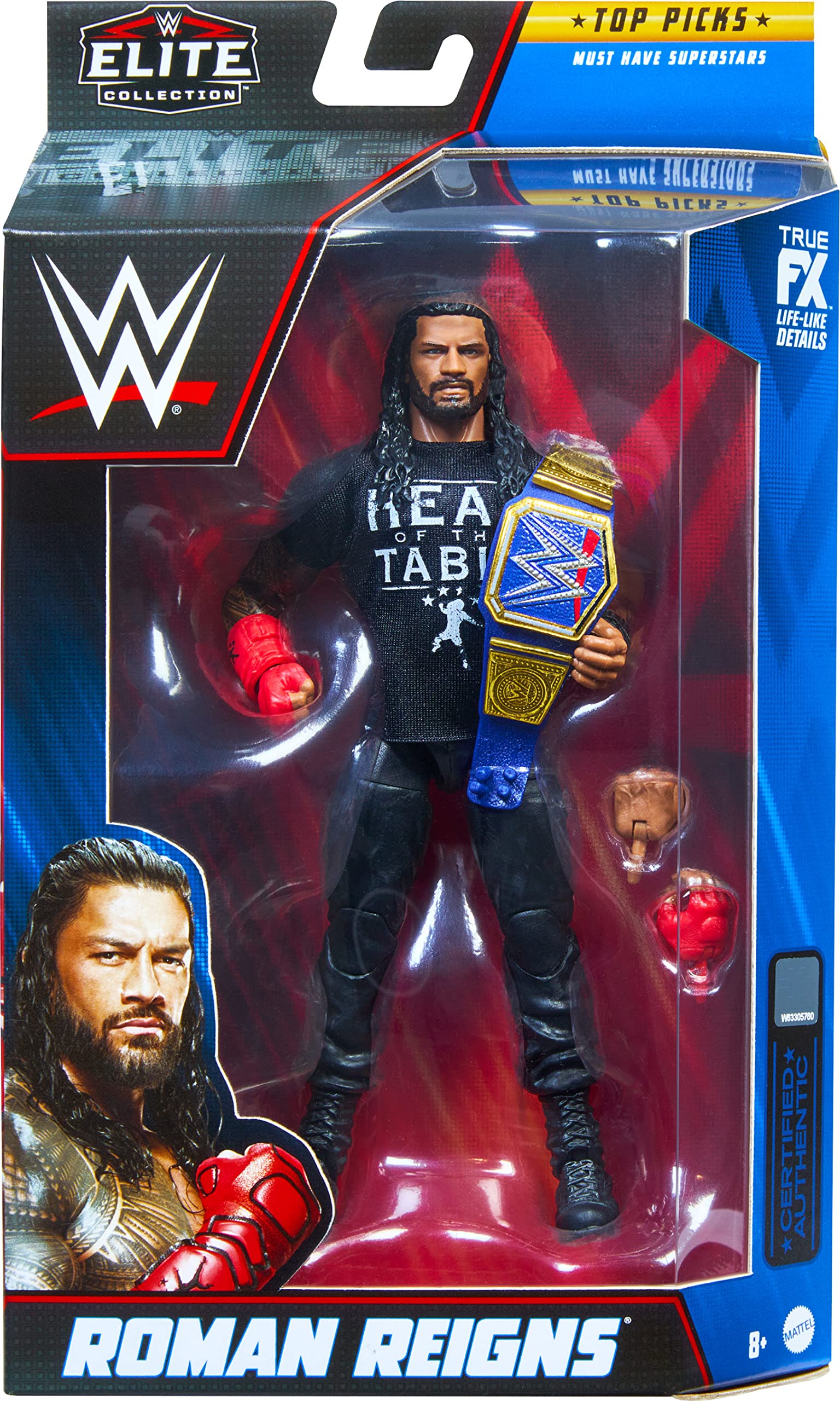Foto 7 pulgar | Figura De Acción Mattel Wwe Elite Collection Roman Reigns De 6 Pulgadas - Venta Internacional.